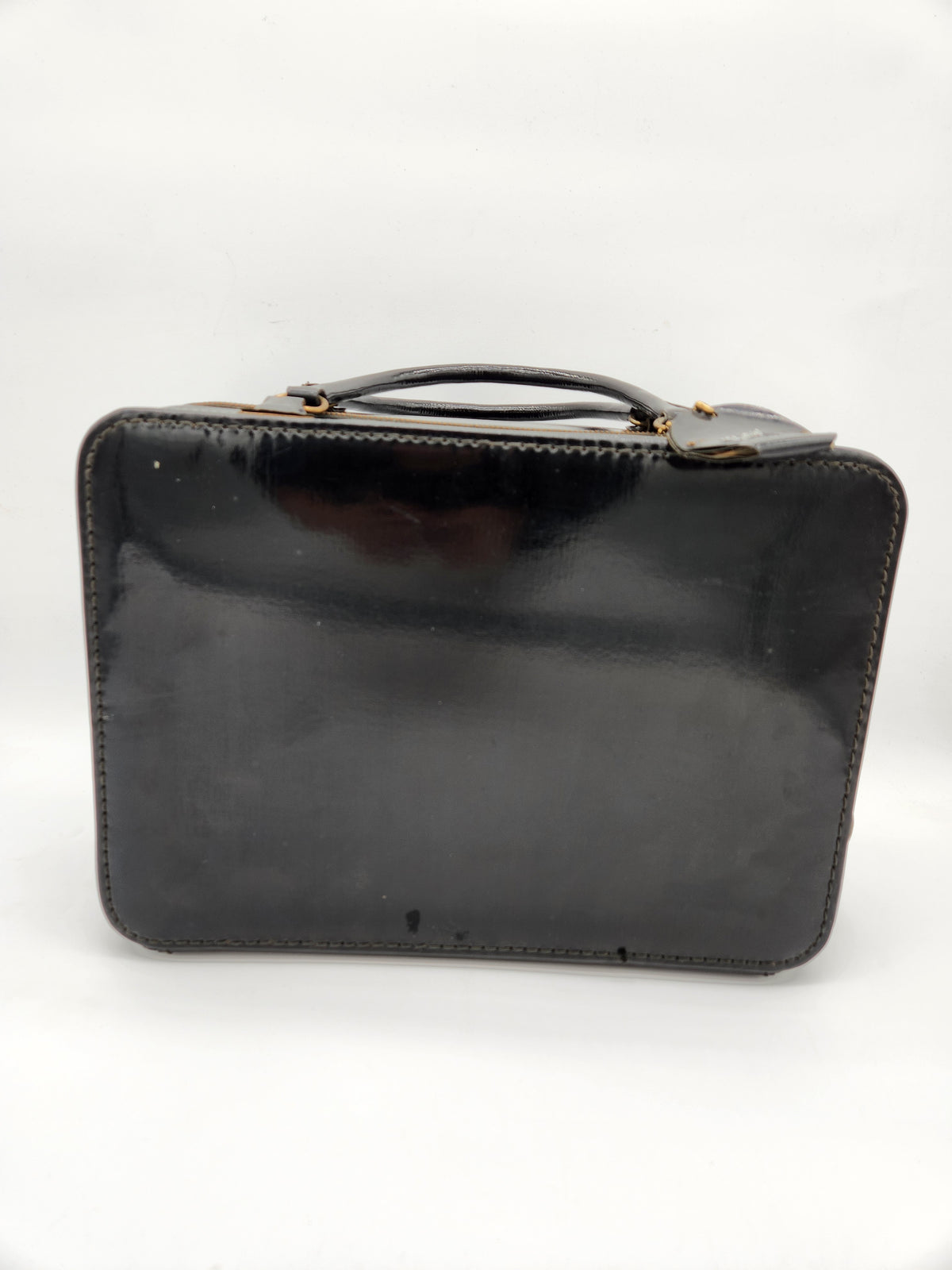 Vintage Shortrip Leather Travel Bag Briefcase Locking Case Red Lining Key