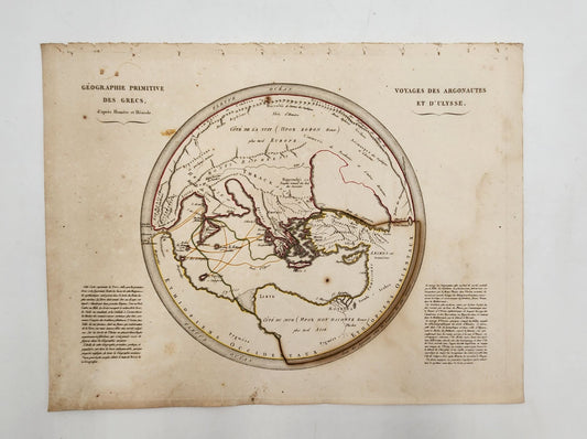 Original Map 1812 of Mediterranean, Greece, Grecs - Conrad Malte-Brun / Lapie