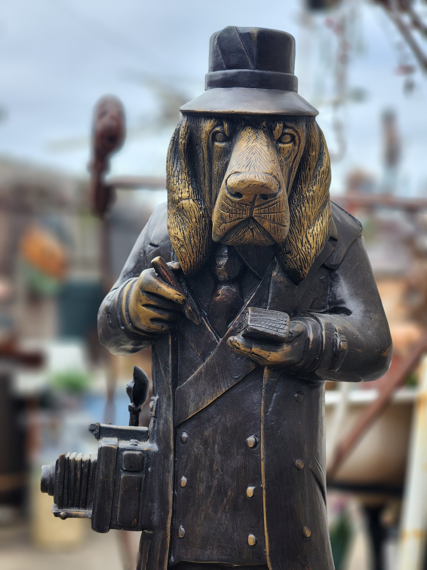 Maitland-Smith Basset Hound Detective Statue