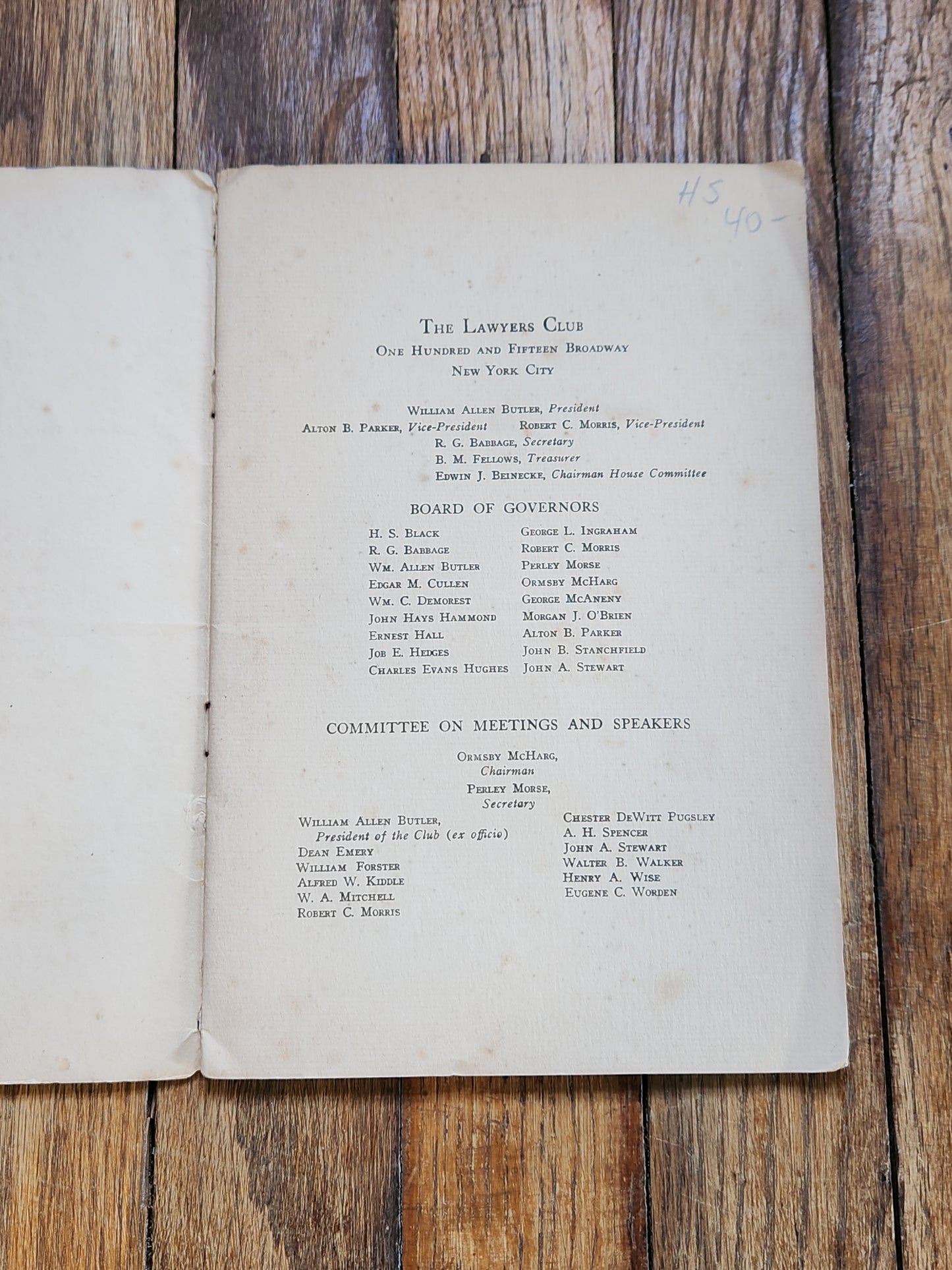 1917 Report to War Committee of The Lawyers Club NYC — WWI Resource Organization Charts & Recommendations — Charles Evans Hughes, Hamilton Fish Jr.