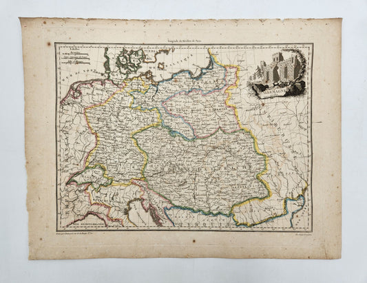 Original Map 1812 of Germany,Allemagne - Conrad Malte-Brun / Lapie