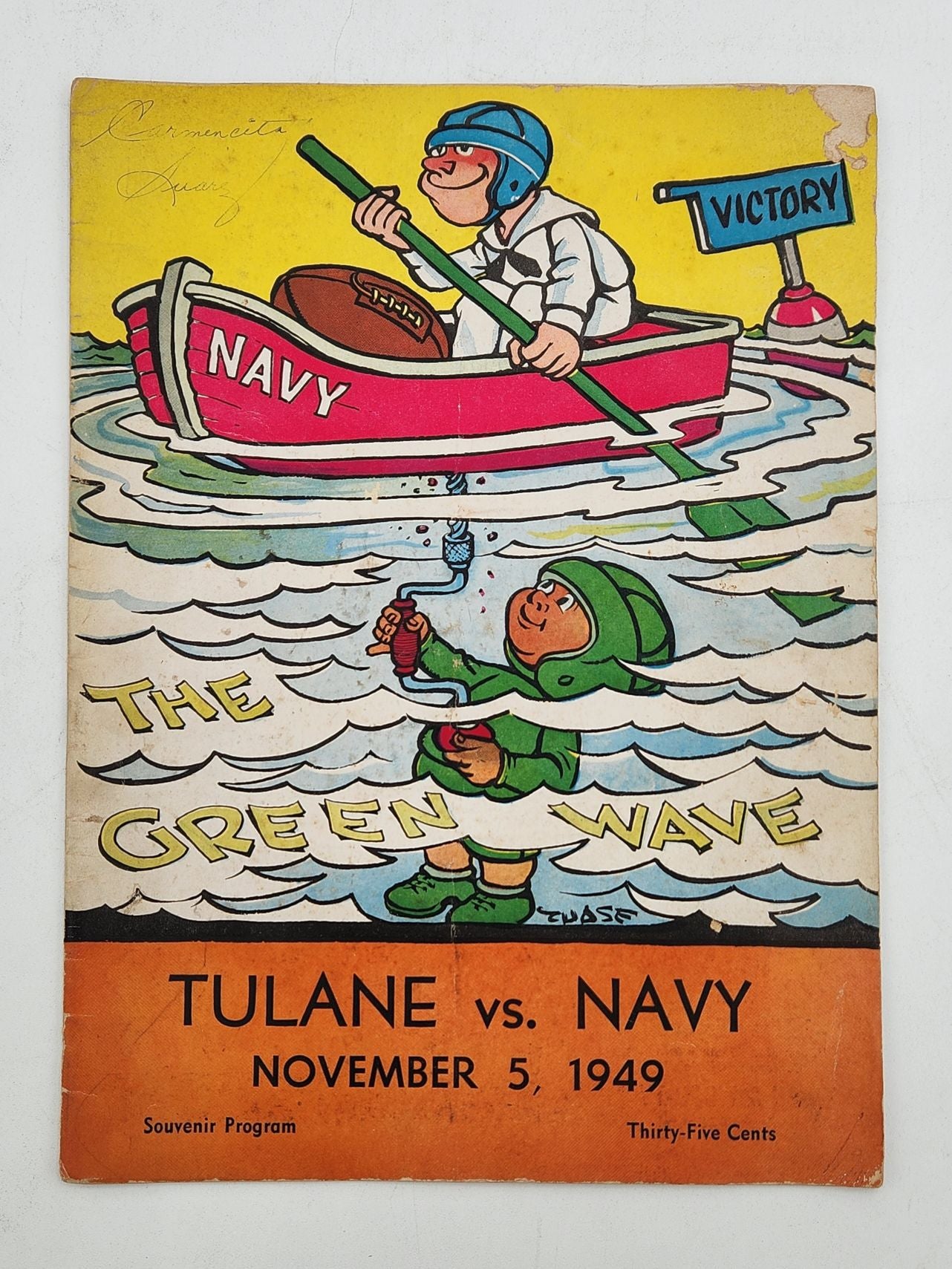 Tulane Vs. Navy November 5, 1949 Program