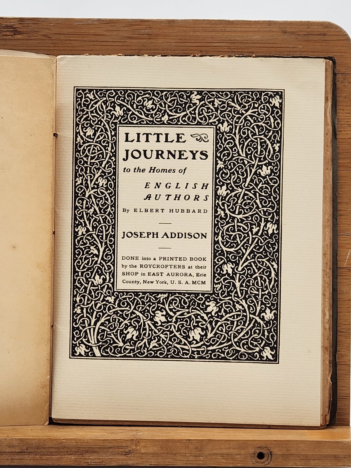1900 Little Journeys to the Homes of English Authors — Joseph Addison by Elbert Hubbard — Roycrofters