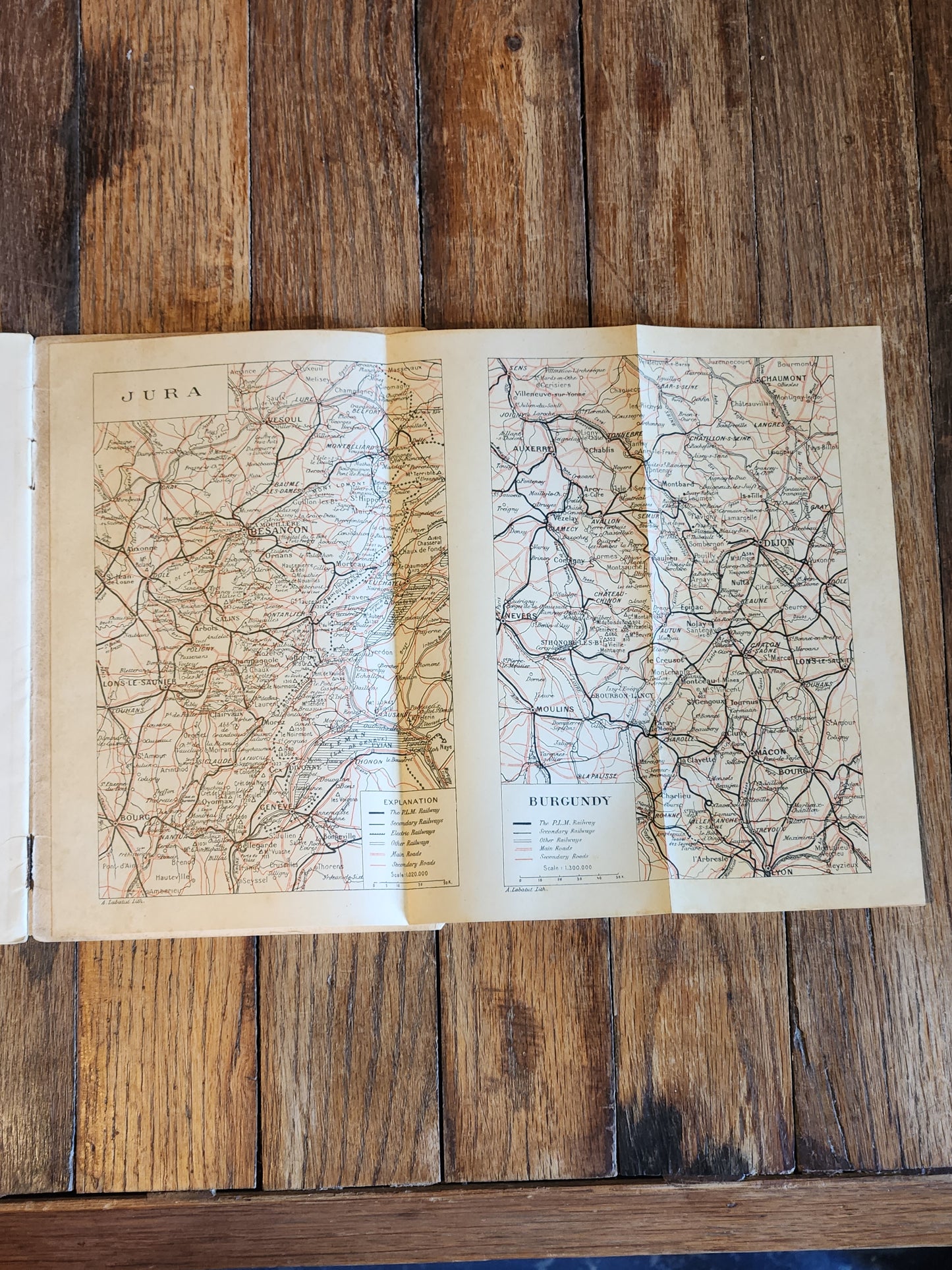 Antique French Railway Travel Brochure Jura Burgundy – Chemins de Fer de Paris à Lyon et à la Méditerranée (PLM) c.1910s-20s