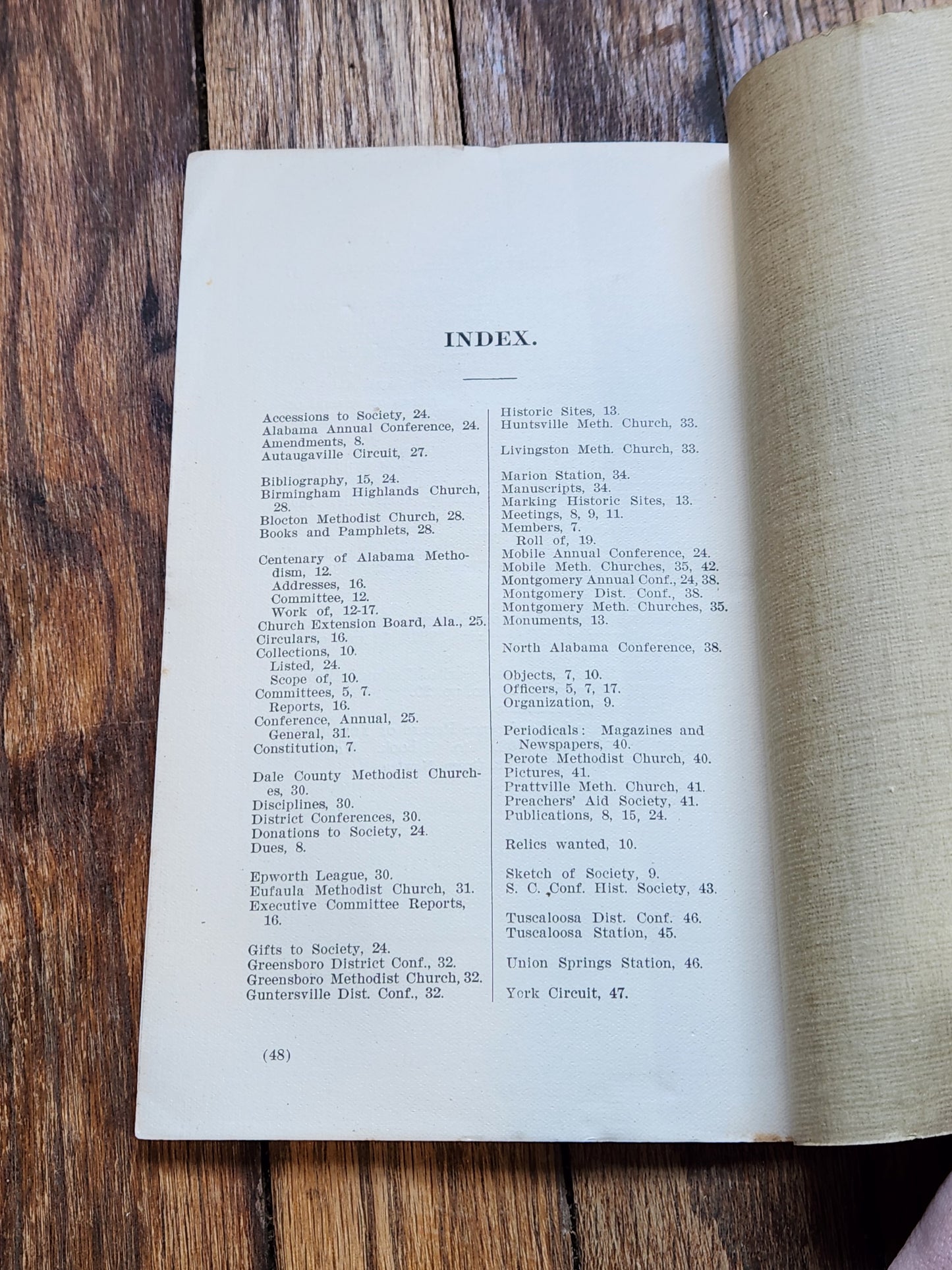 1910 Handbook of the Alabama Conference Historical Society Methodist Episcopal Church South – Thomas M. Owen Montgomery AL