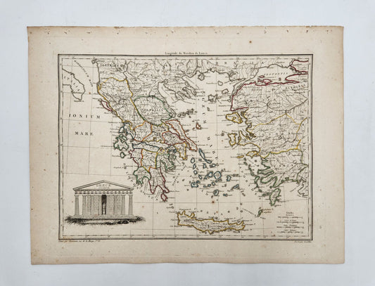 Original Map 1812 of Ancient Greece/Grece Ancienne - Conrad Malte-Brun / Lapie