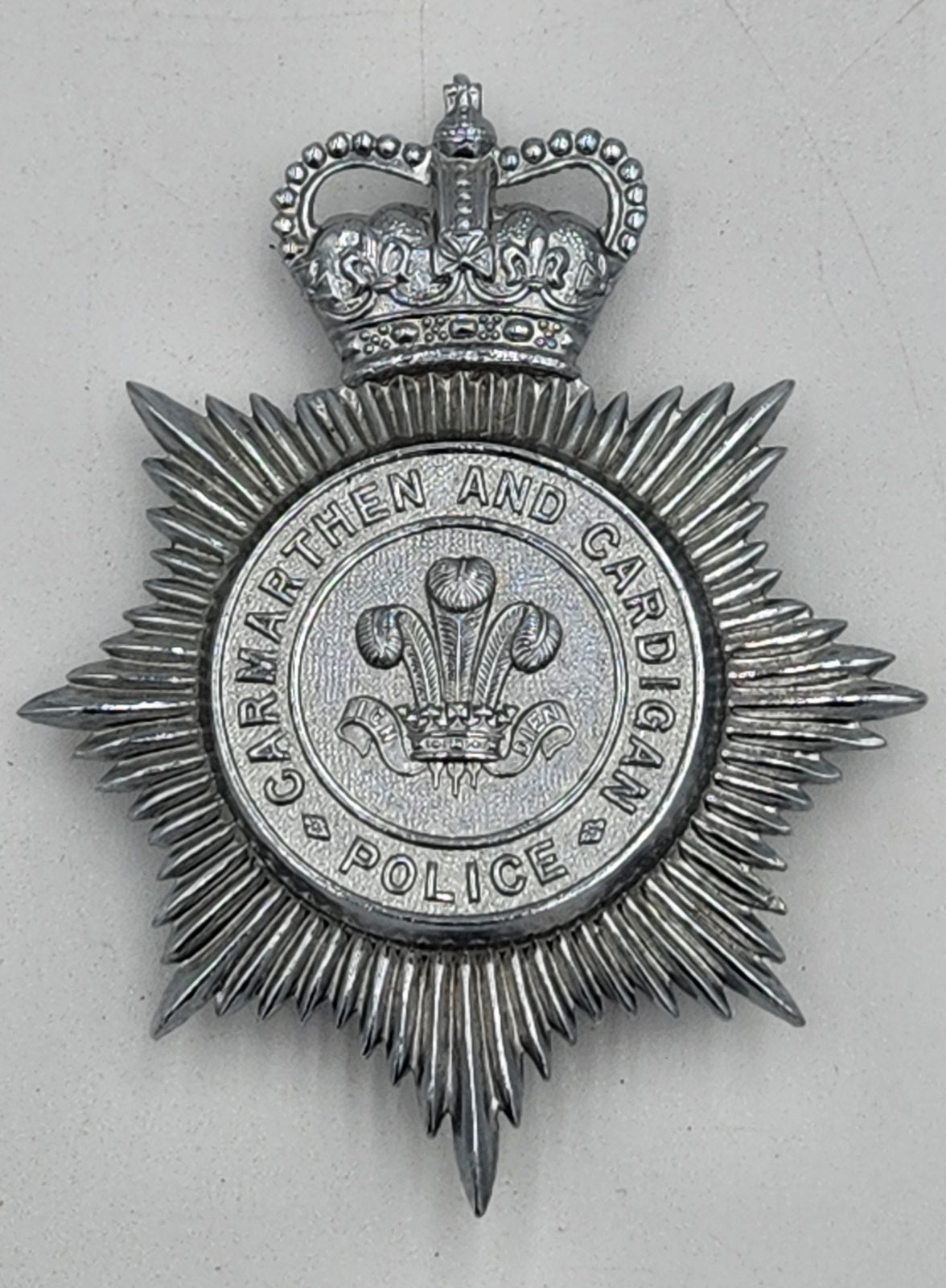 Carmarthen and Cardigan Police Helmet Badge