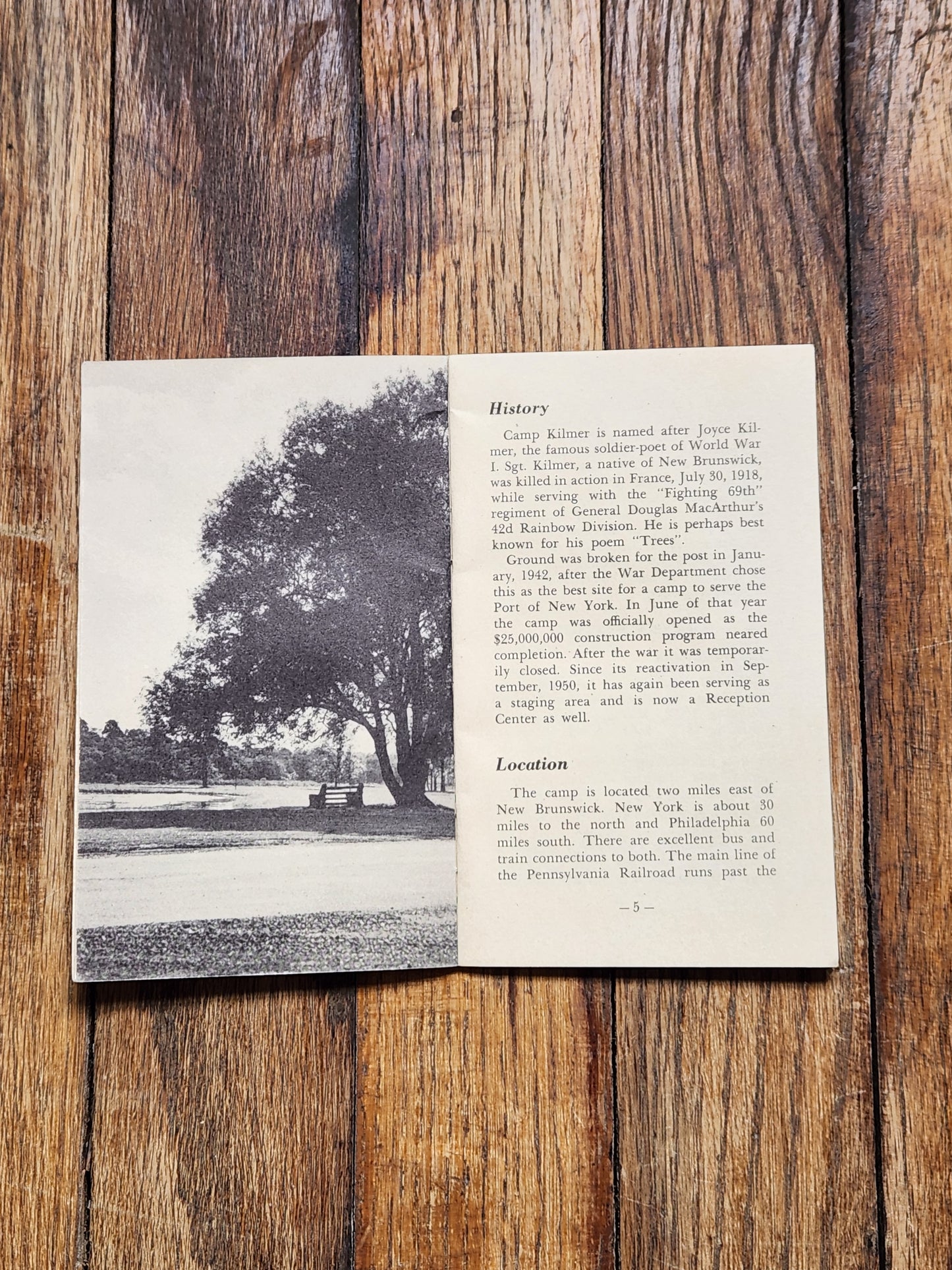 Vintage 1950s Camp Kilmer NJ Army Base Pocket Guide – U.S. Army WWII Korea Militaria