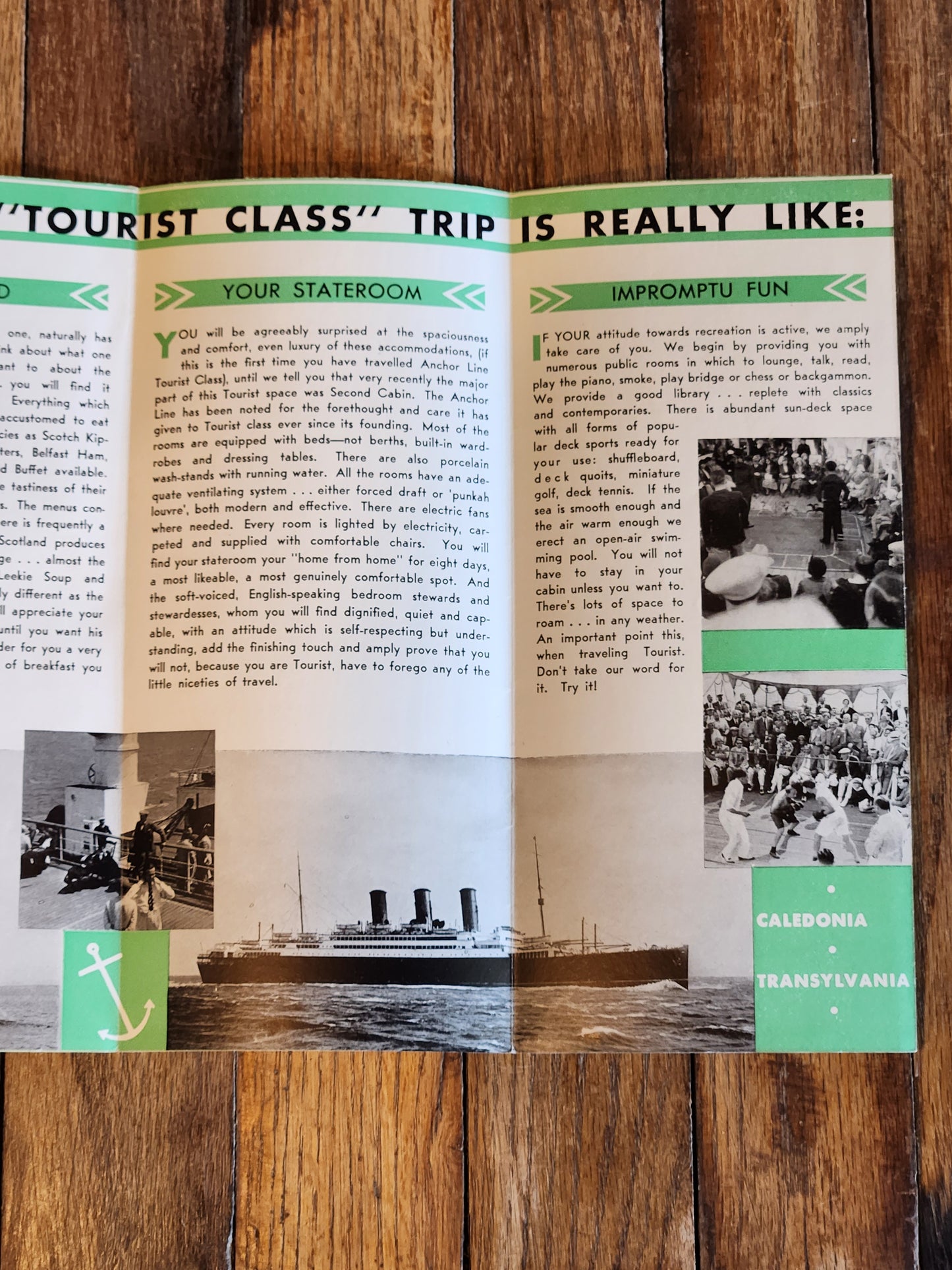 Anchor Line Tourist Class Europe Trip Brochure