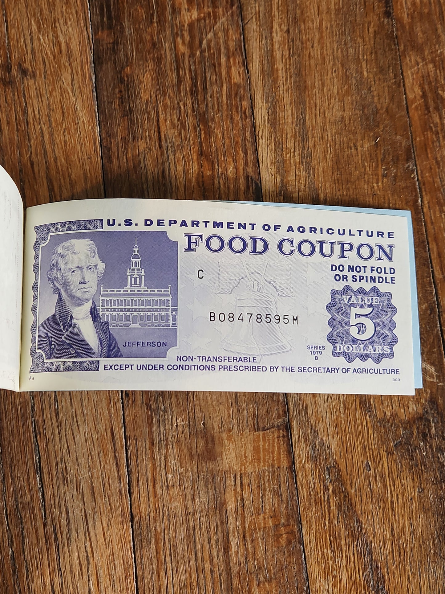 1979 USDA Food Stamp Coupon Booklet $7 Value Complete Unused SNAP Ephemera