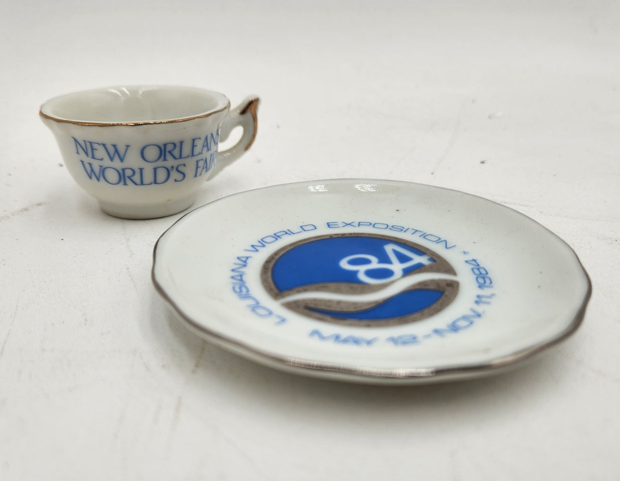 1984 New Orleans World Fair Mini Teacup & Saucer