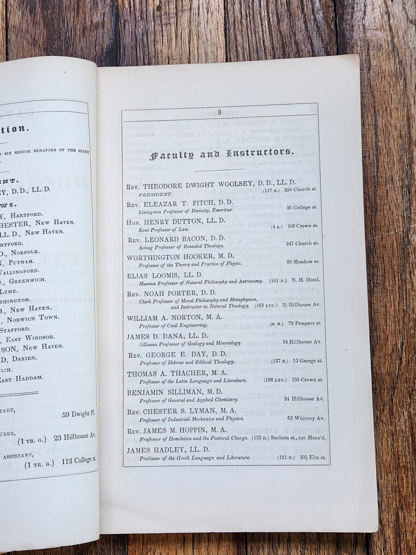 1866 Yale College Catalogue – Officers & Students, Courses of Instruction, New Haven CT