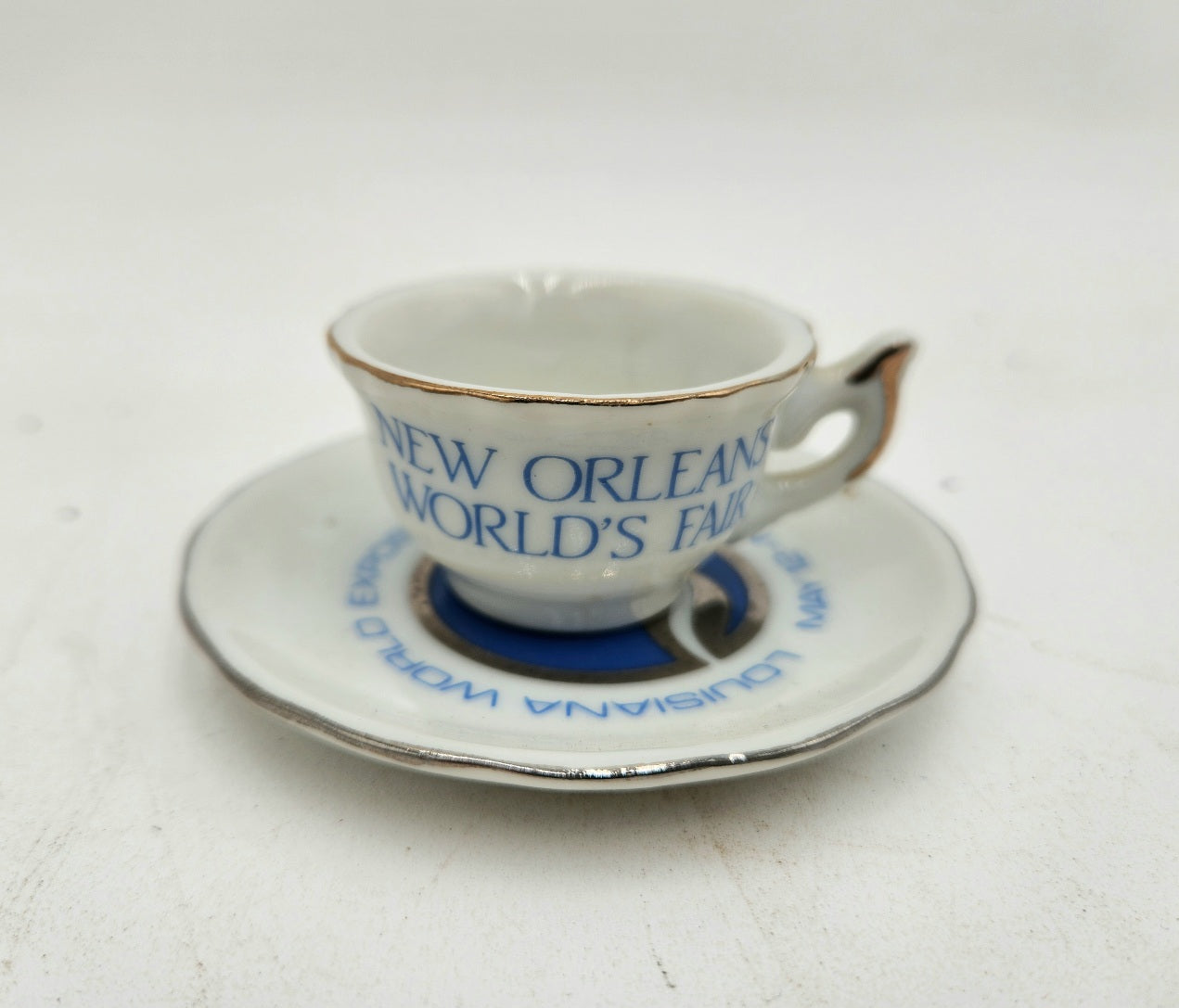 1984 New Orleans World Fair Mini Teacup & Saucer