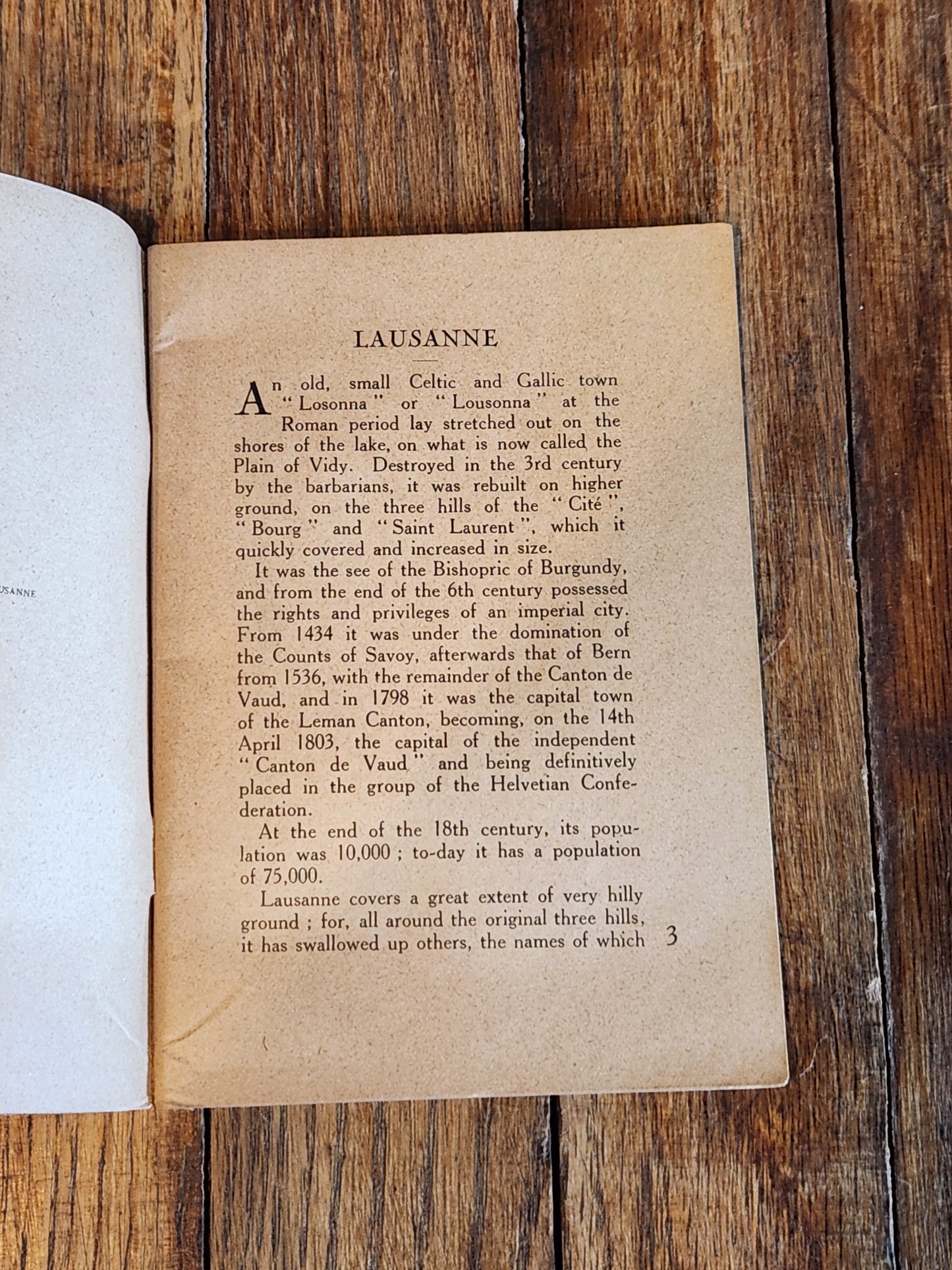 1926 Lausanne Switzerland Travel Guide – “What to Do and What to See in Lausanne” Illustrated Booklet