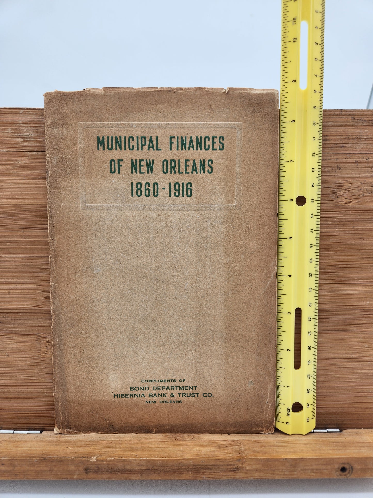 Municipal Finances of New Orleans 1860–1916 R.S. Hecht Hibernia Bank Tulane Economics Pamphlet