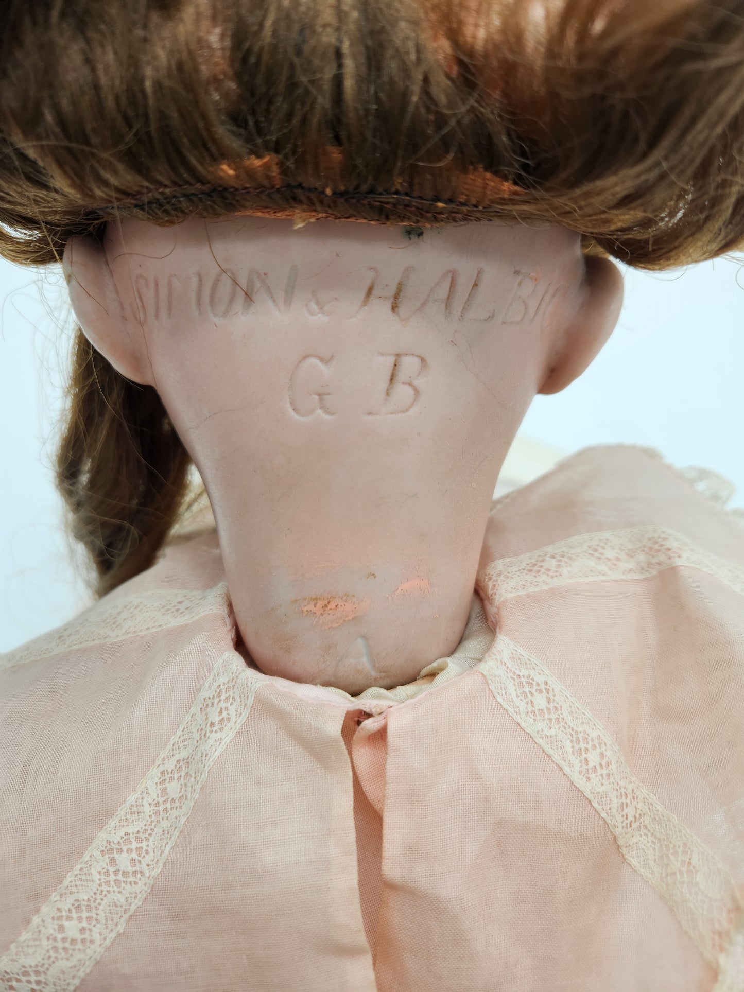 Antique German Bisque Doll Simon & Halbig G.B. Large 24" George Borgfeldt Bonnet Gown