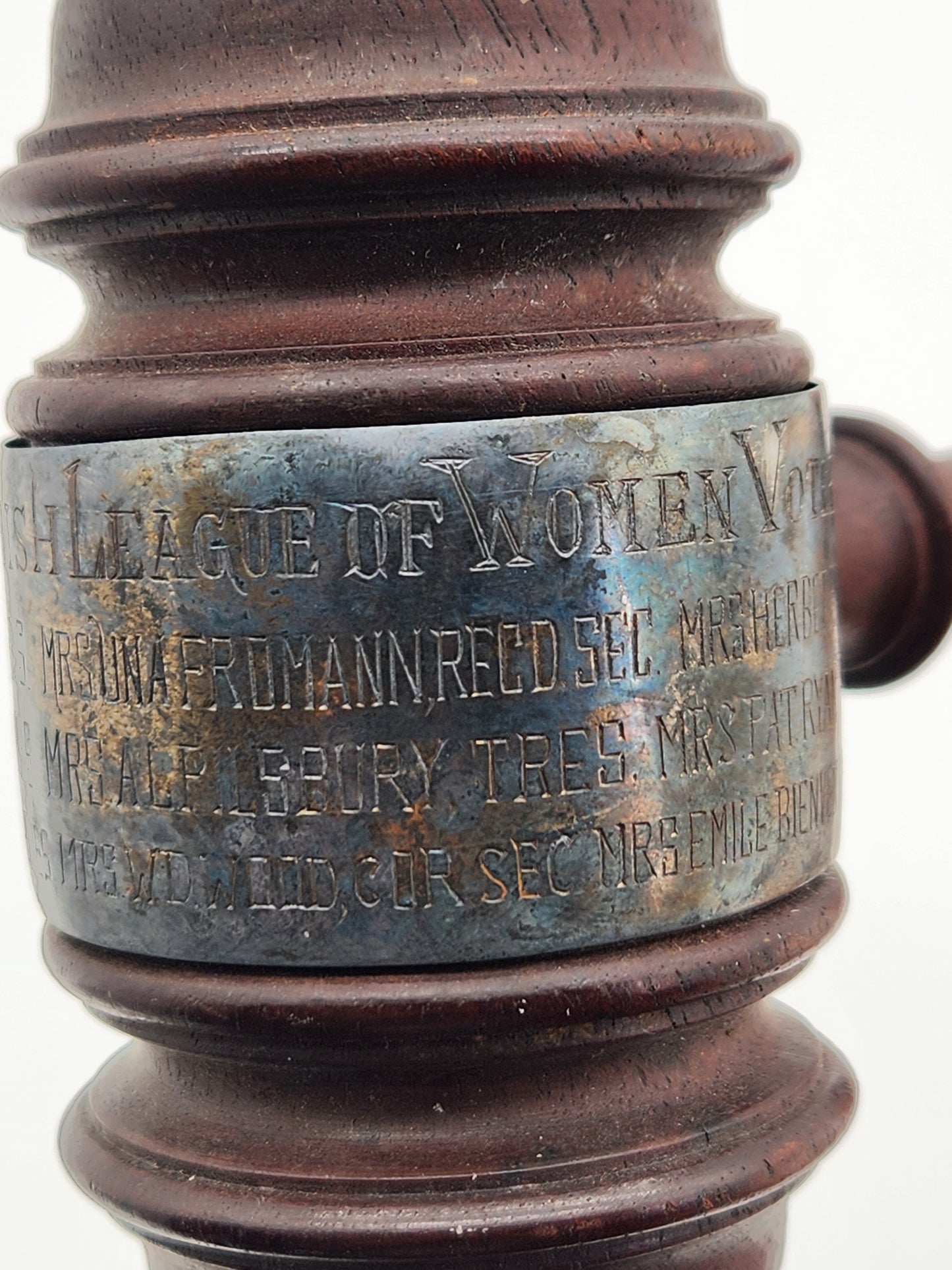 Vintage Orleans Parish League of Women Voters Engraved Wooden Gavel