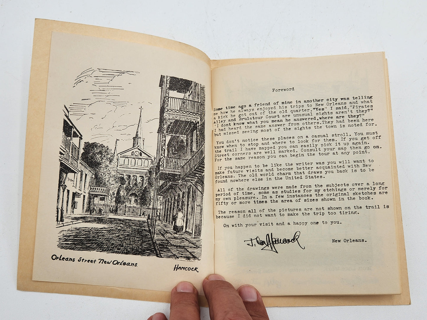 James Carl Hancock Old New Orleans Booklet Complete with Map of New Orleans Fold Out