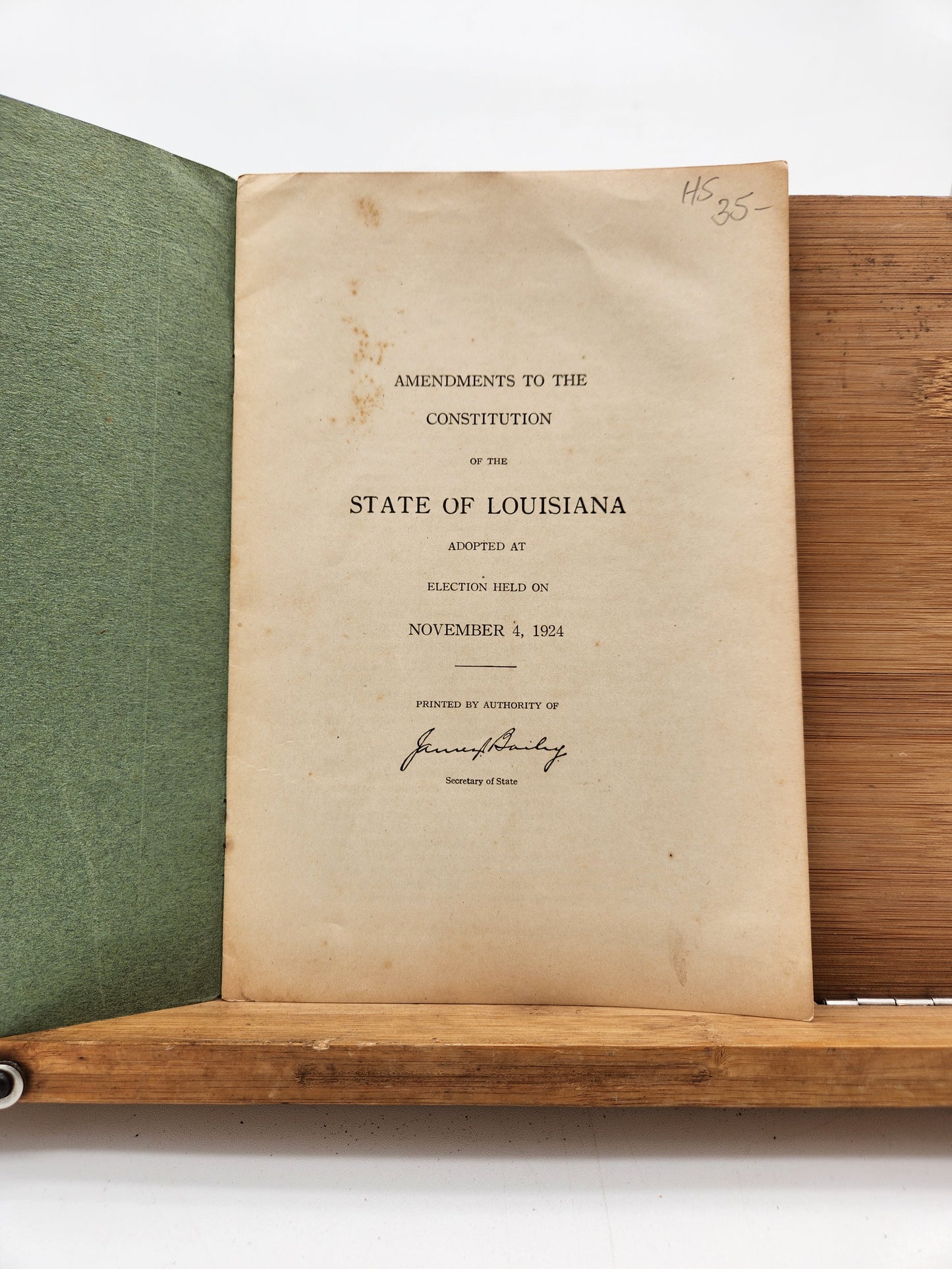 Amendments to the Constitution of the State of Louisiana – 1924 Election Edition