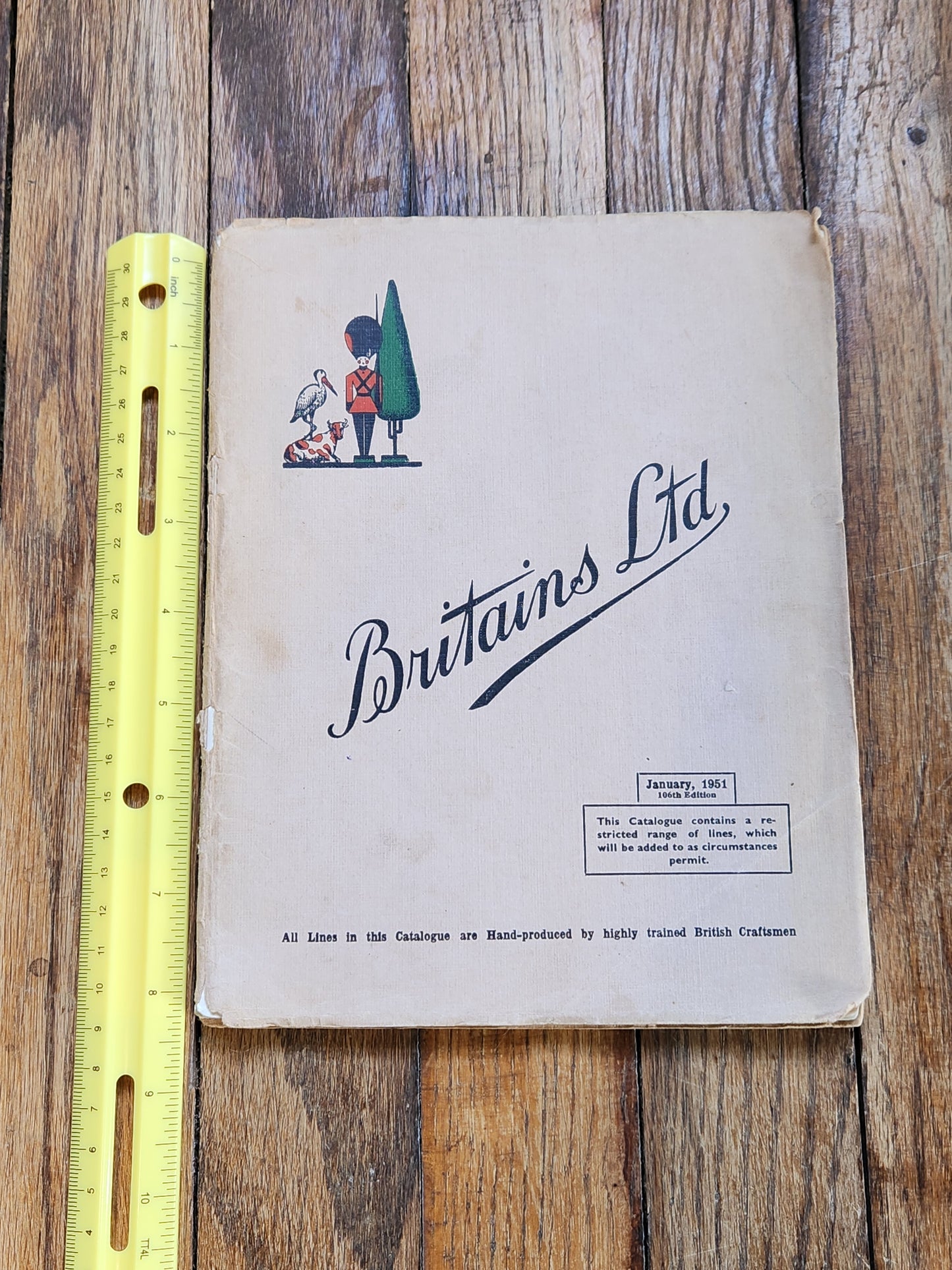 Britains Ltd 1951 Catalog 106th Edition + Inserts “New Lines” & “S&P Fort Range” Toy Soldiers Zoo Farm