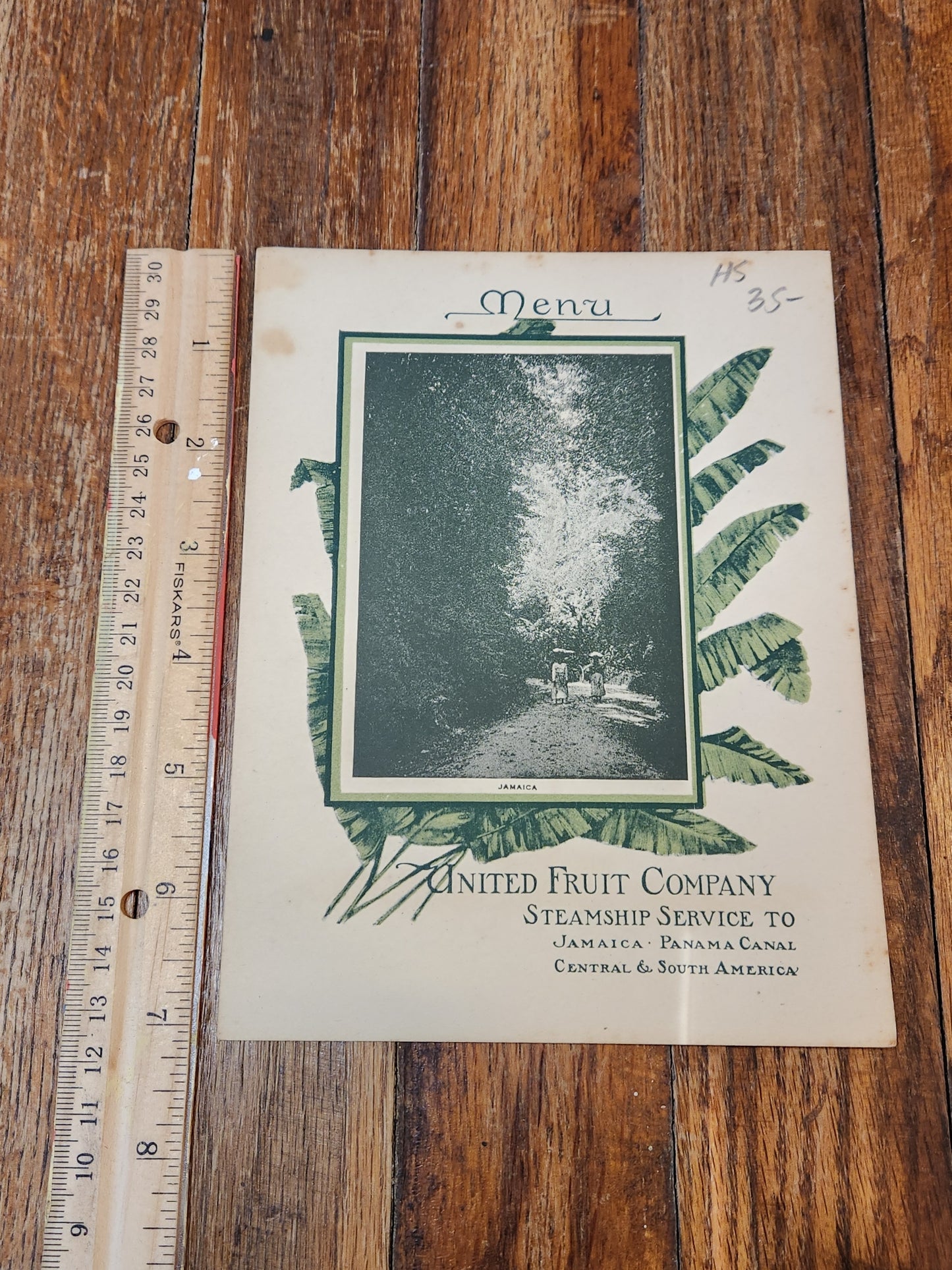 Steamship Cartago March 21st 1913 United Fruit Company Luncheon Menu