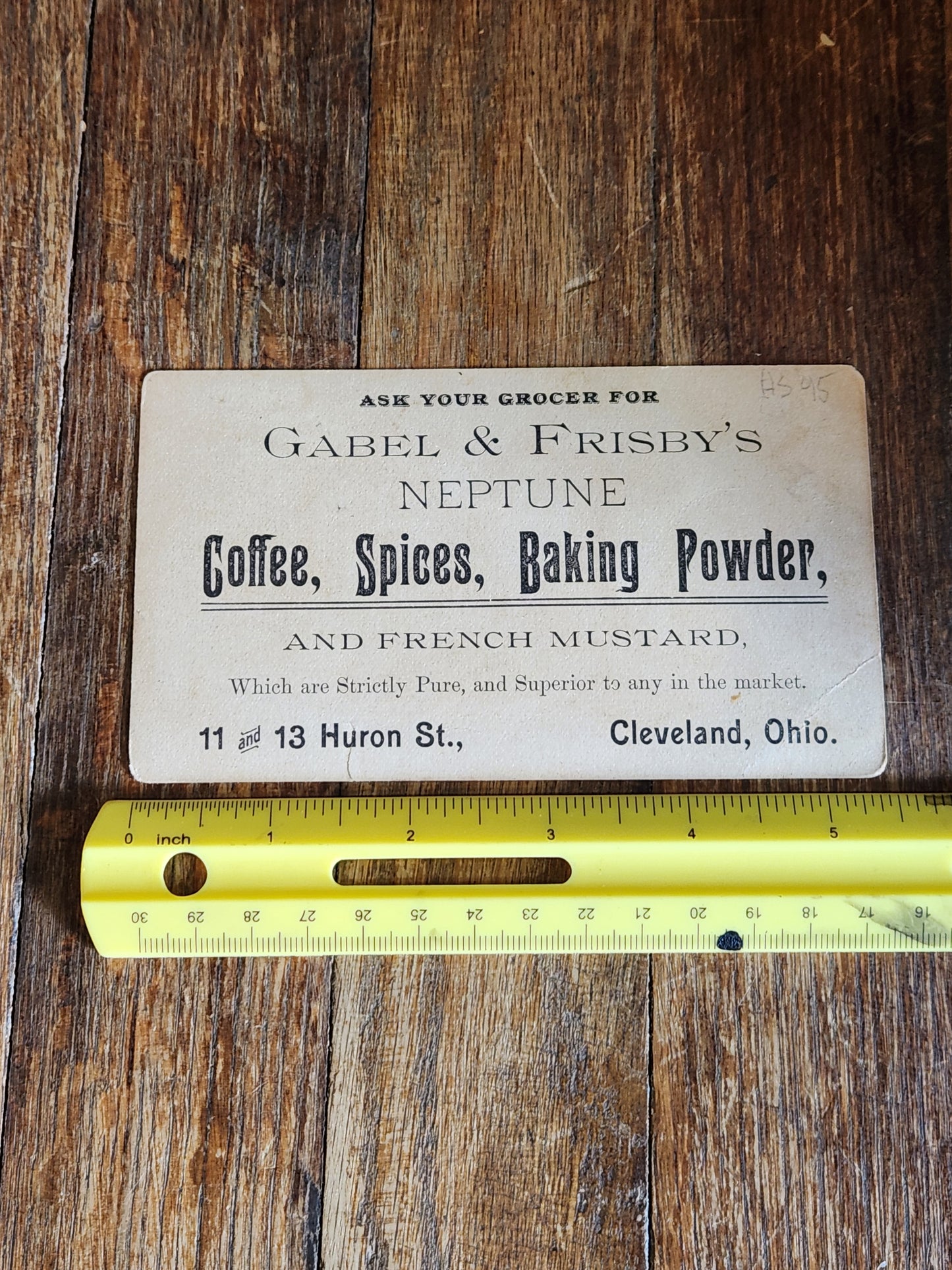 Victorian Trade Card Gabel & Frisby Neptune Coffee Spices Cleveland Ohio 1880s