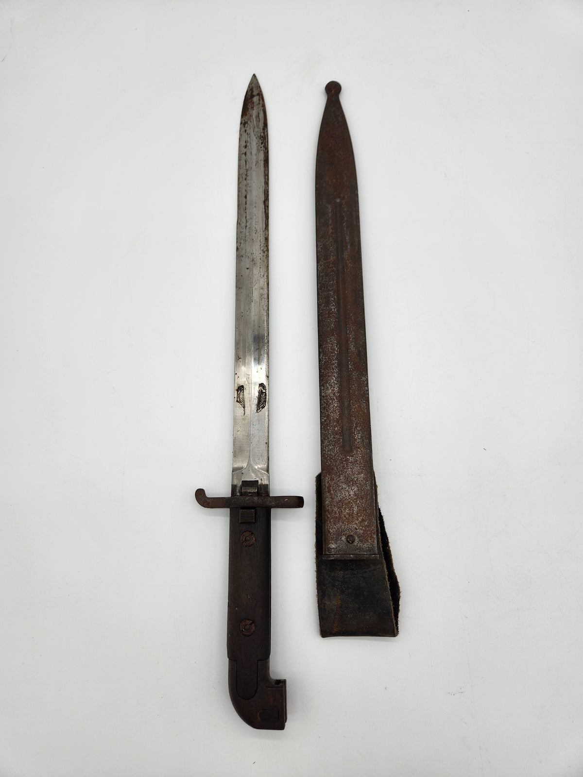 Antique Swedish Mauser M1914 Carbine Bayonet EJ AB Eskilstuna Steel Scabbard Frog