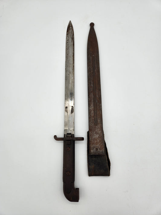 Antique Swedish Mauser M1914 Carbine Bayonet EJ AB Eskilstuna Steel Scabbard Frog