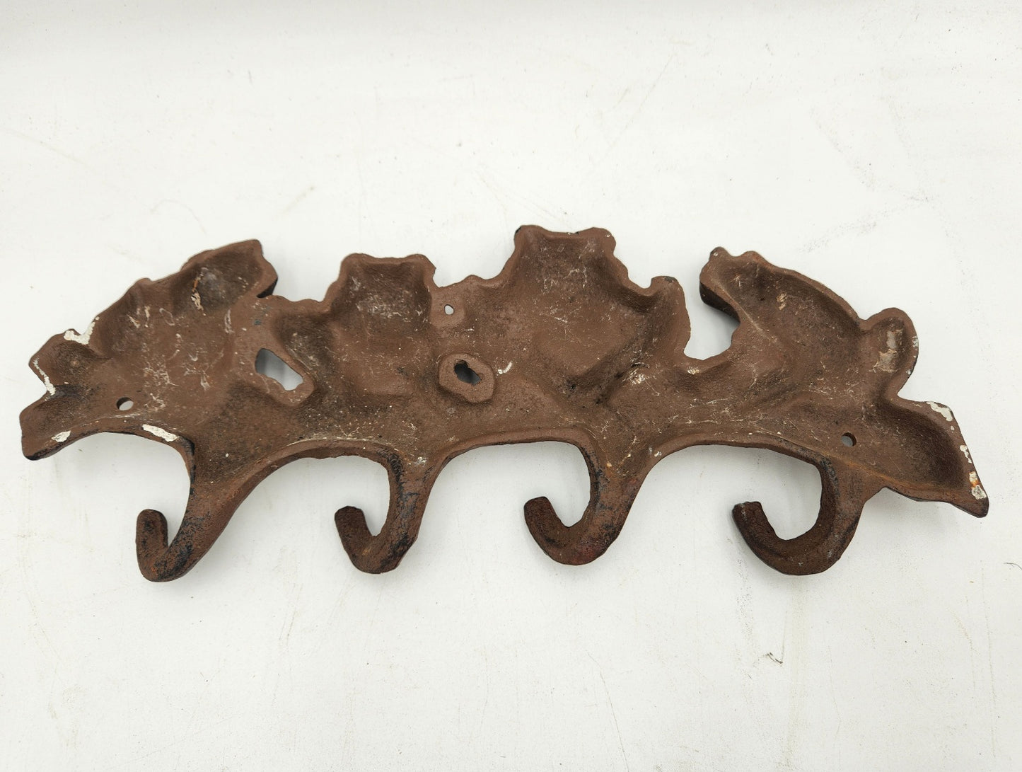 Vintage Cast Iron 4 frogs on a log Wall Hook