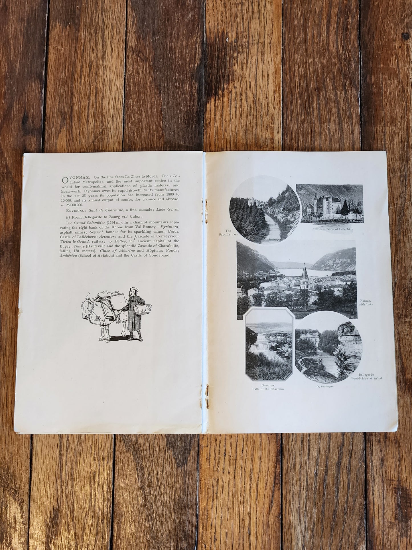 Antique French Railway Travel Brochure Jura Burgundy – Chemins de Fer de Paris à Lyon et à la Méditerranée (PLM) c.1910s-20s