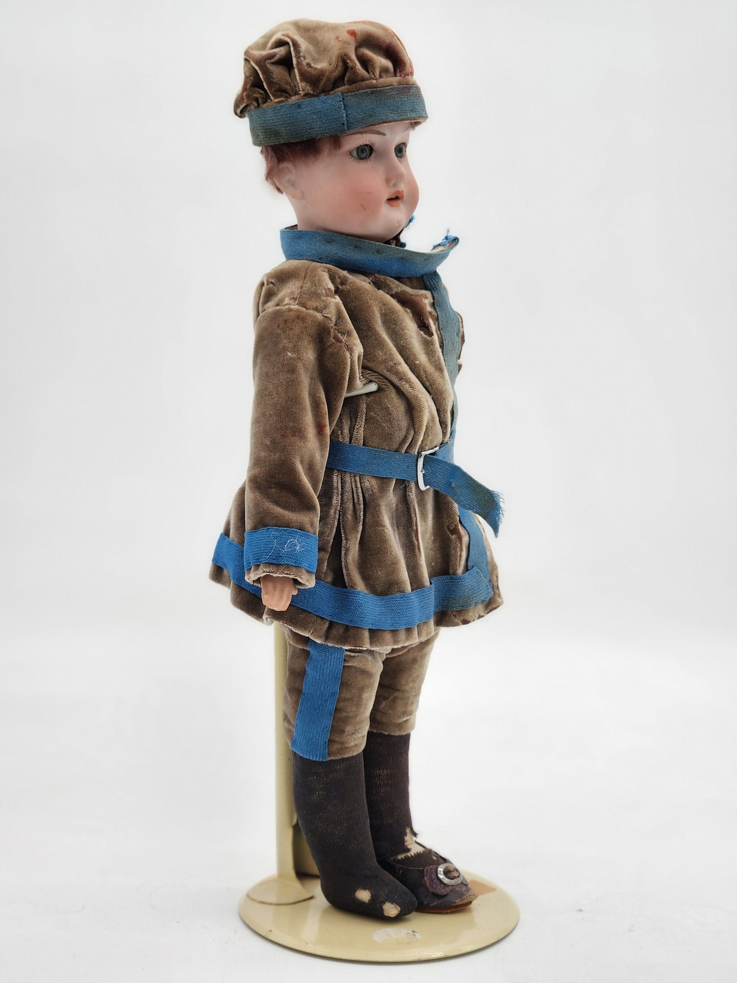 Antique Armand Marseille Roseland Bisque Head Doll A 5/0 M Boy Cadet Uniform 12"