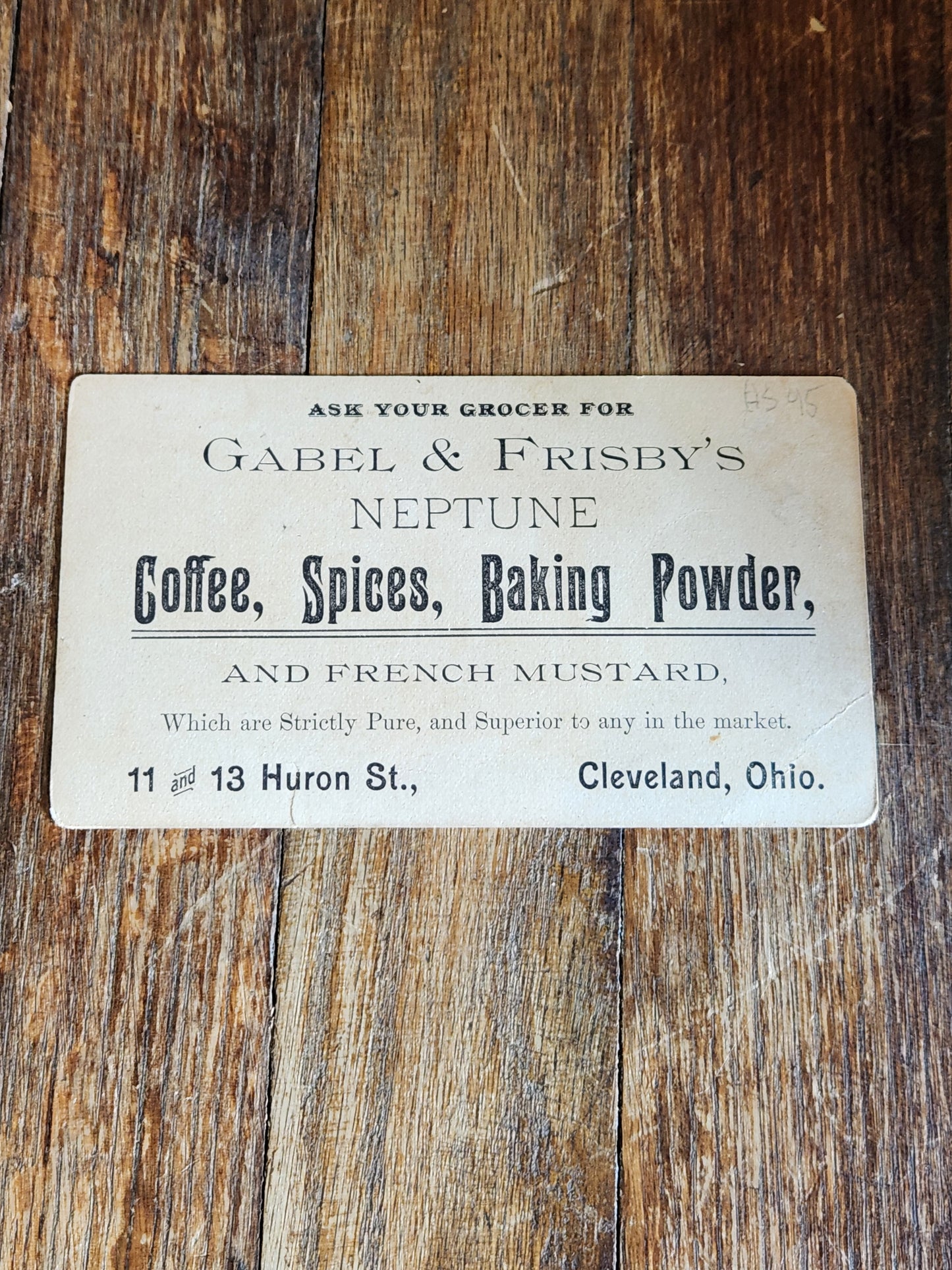 Victorian Trade Card Gabel & Frisby Neptune Coffee Spices Cleveland Ohio 1880s