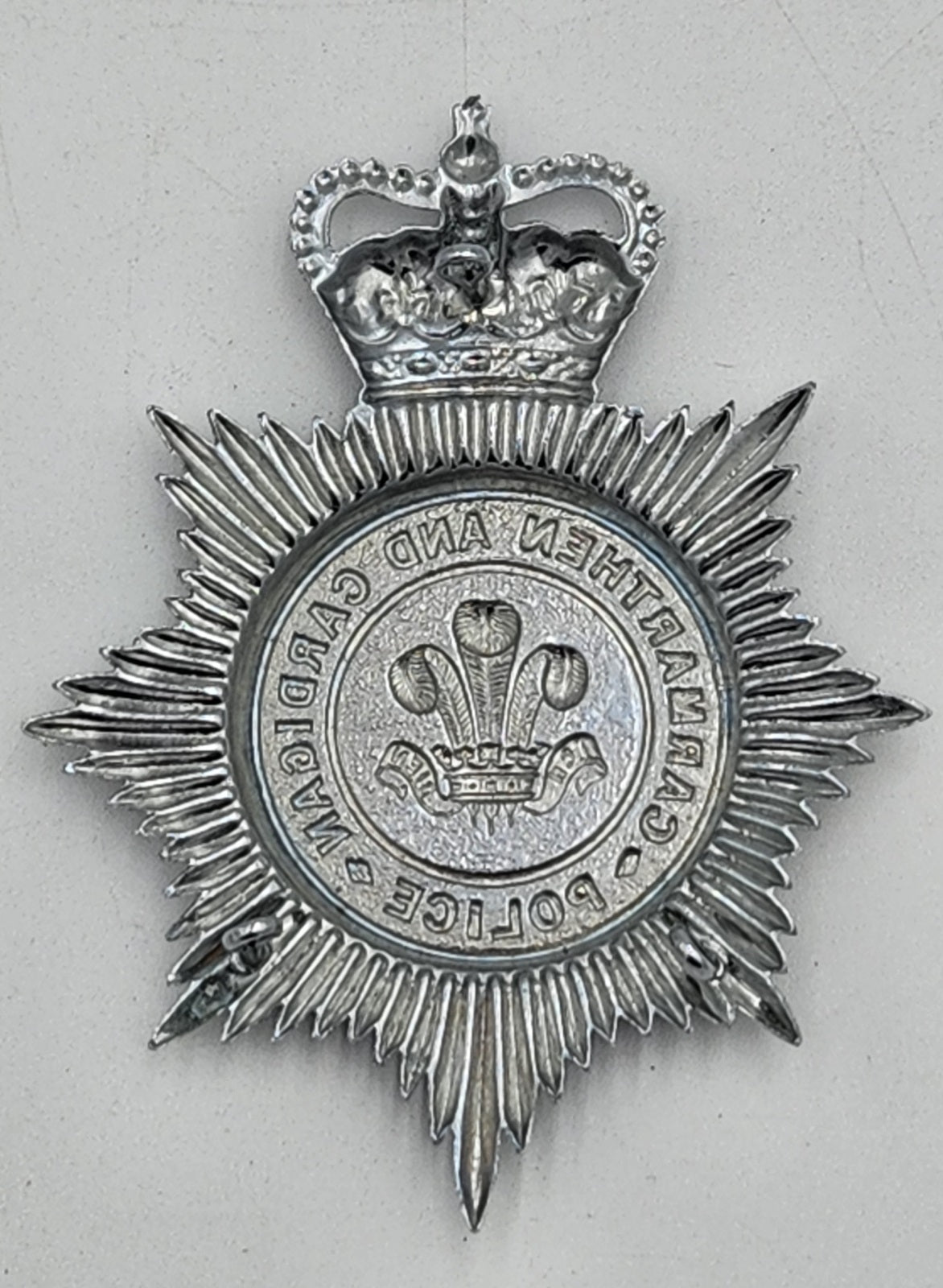 Carmarthen and Cardigan Police Helmet Badge
