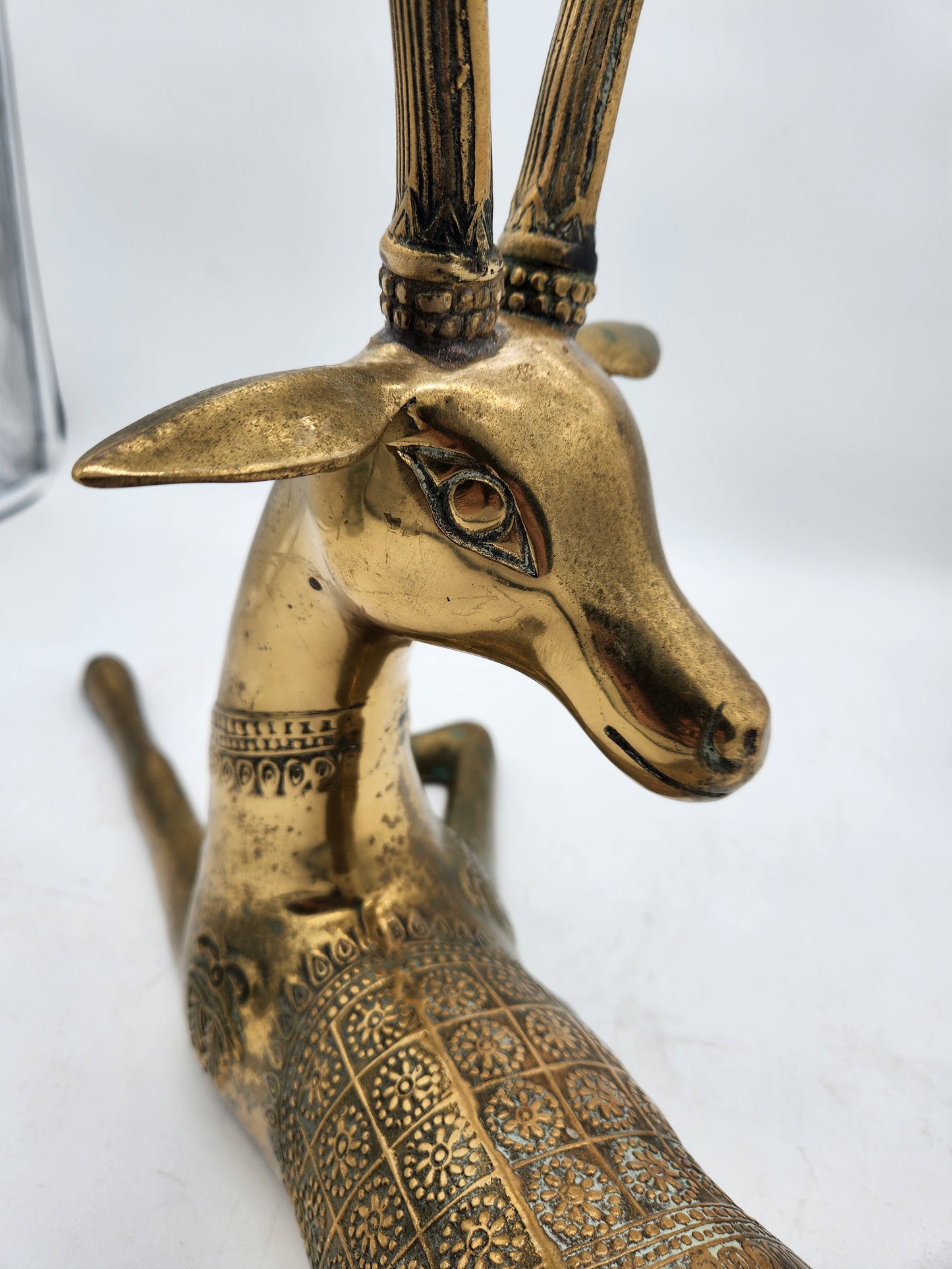 Pair of Large Brass Deer/Stag Figures - Mid-Century - Sarried Ltd