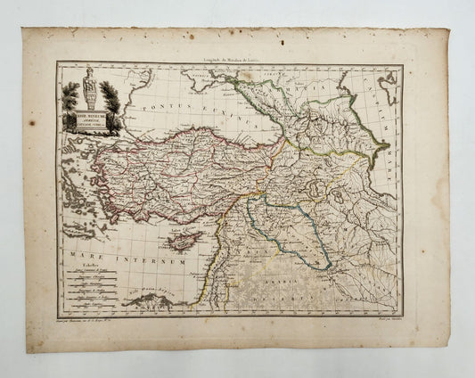 Original Map 1812 of Asia Minor, Cyprus, Holy Land and Syria. In the east Armenia - Conrad Malte-Brun / Lapie