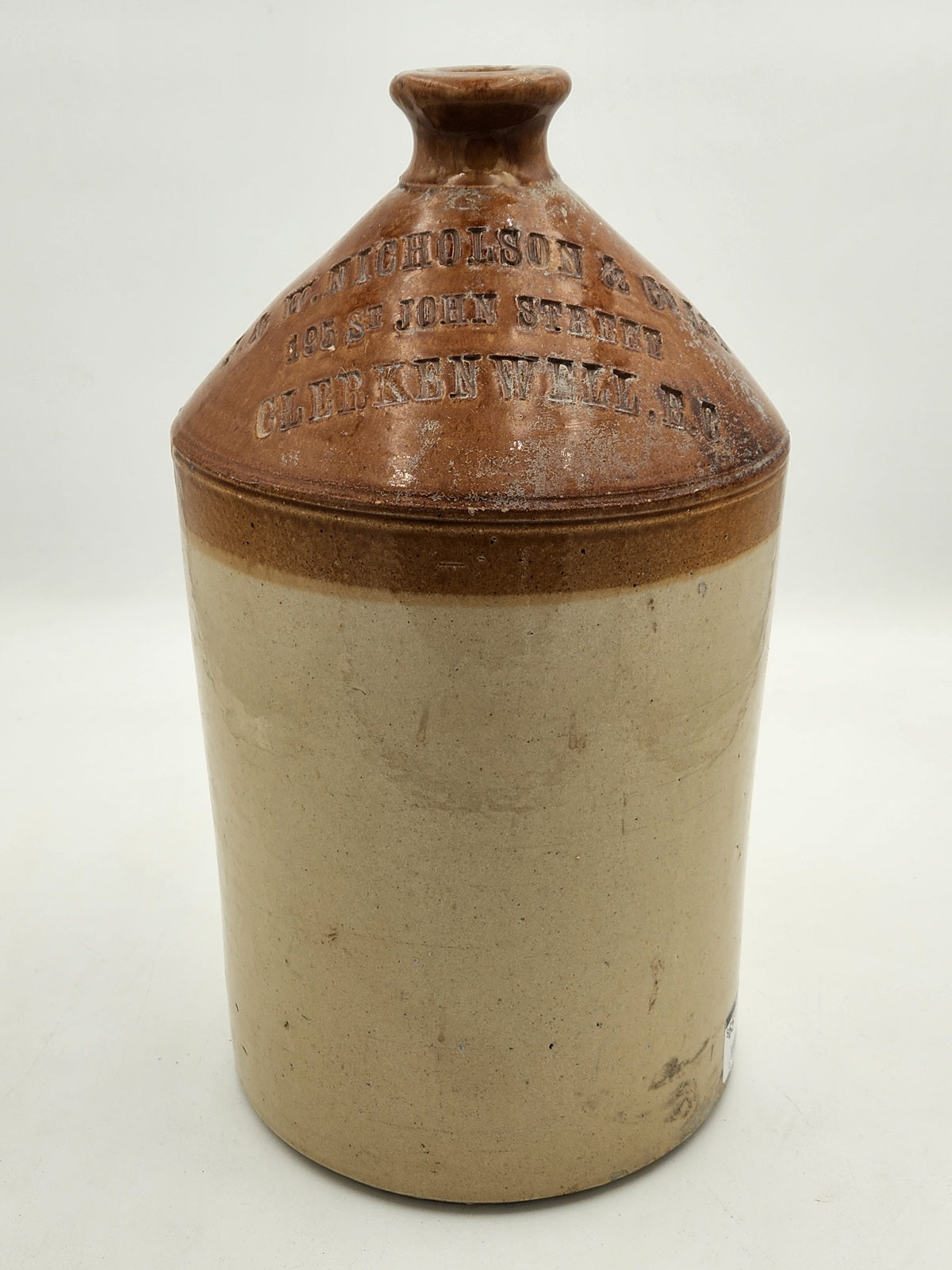 Antique J&W Nicholson Co LTD. Liquor Jug From Clerkenwell, London, UK - Made by Doulton Lambeth