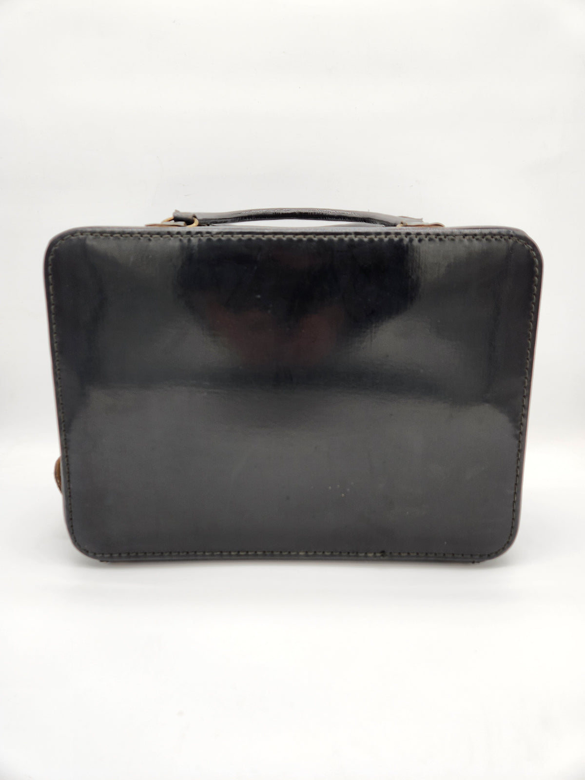 Vintage Shortrip Leather Travel Bag Briefcase Locking Case Red Lining Key