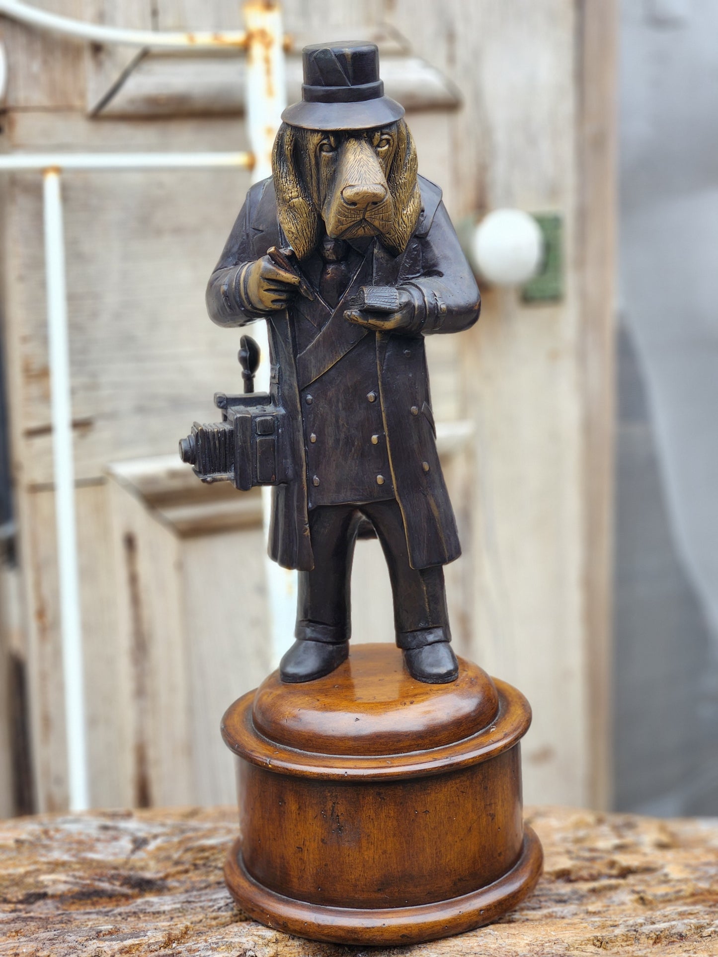 Maitland-Smith Basset Hound Detective Statue