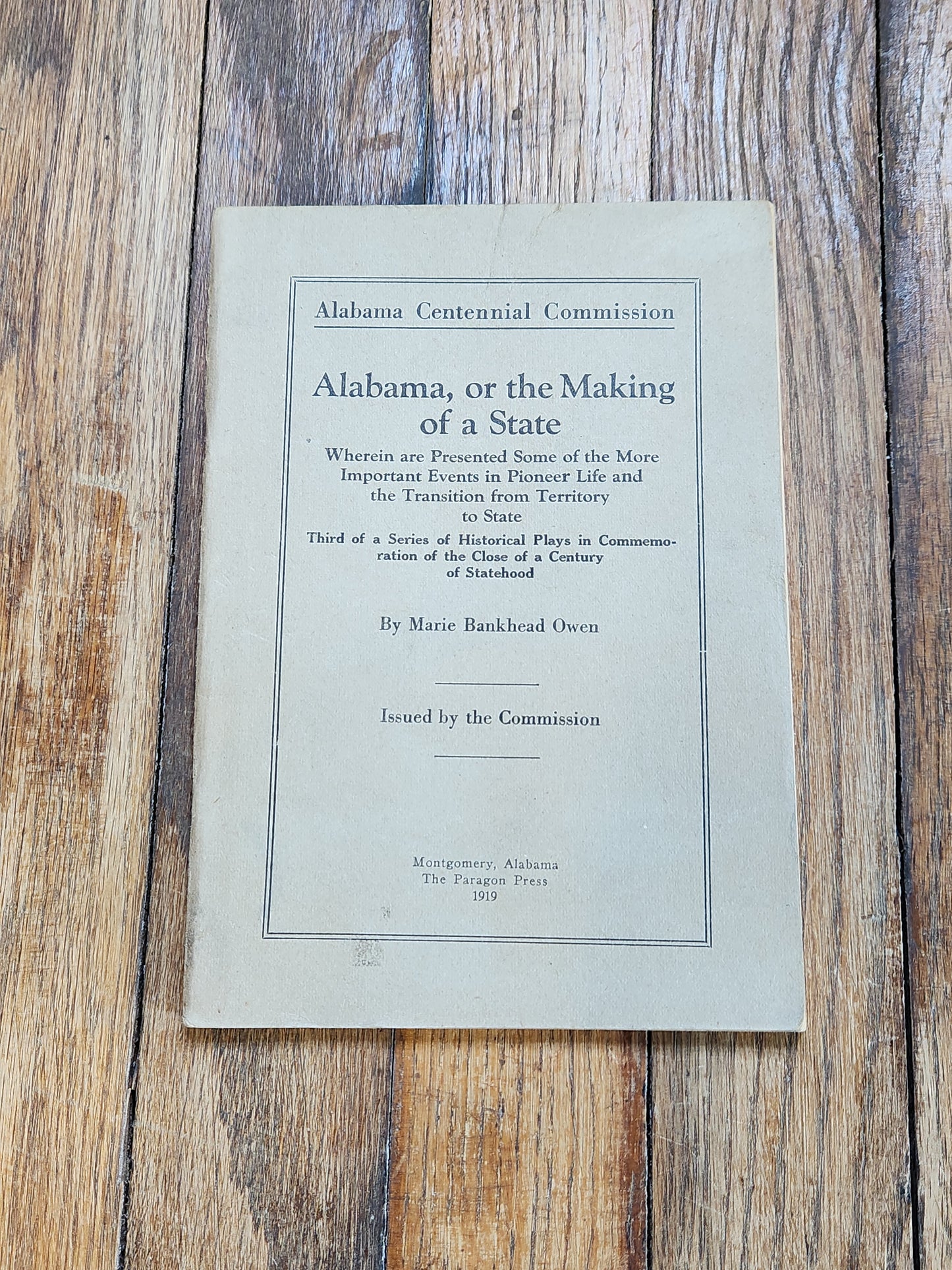1910 Handbook of the Alabama Conference Historical Society Methodist Episcopal Church South – Thomas M. Owen Montgomery AL