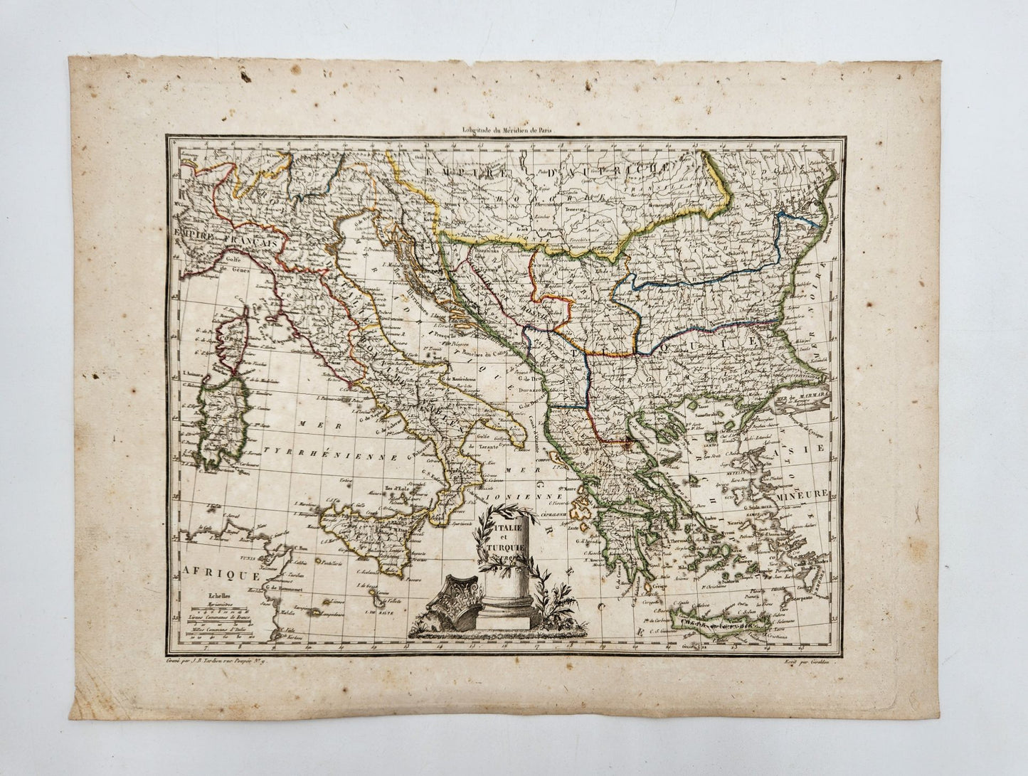 Historic Map 1812 of Italy, Italia E Turchia - Conrad Malte-Brun