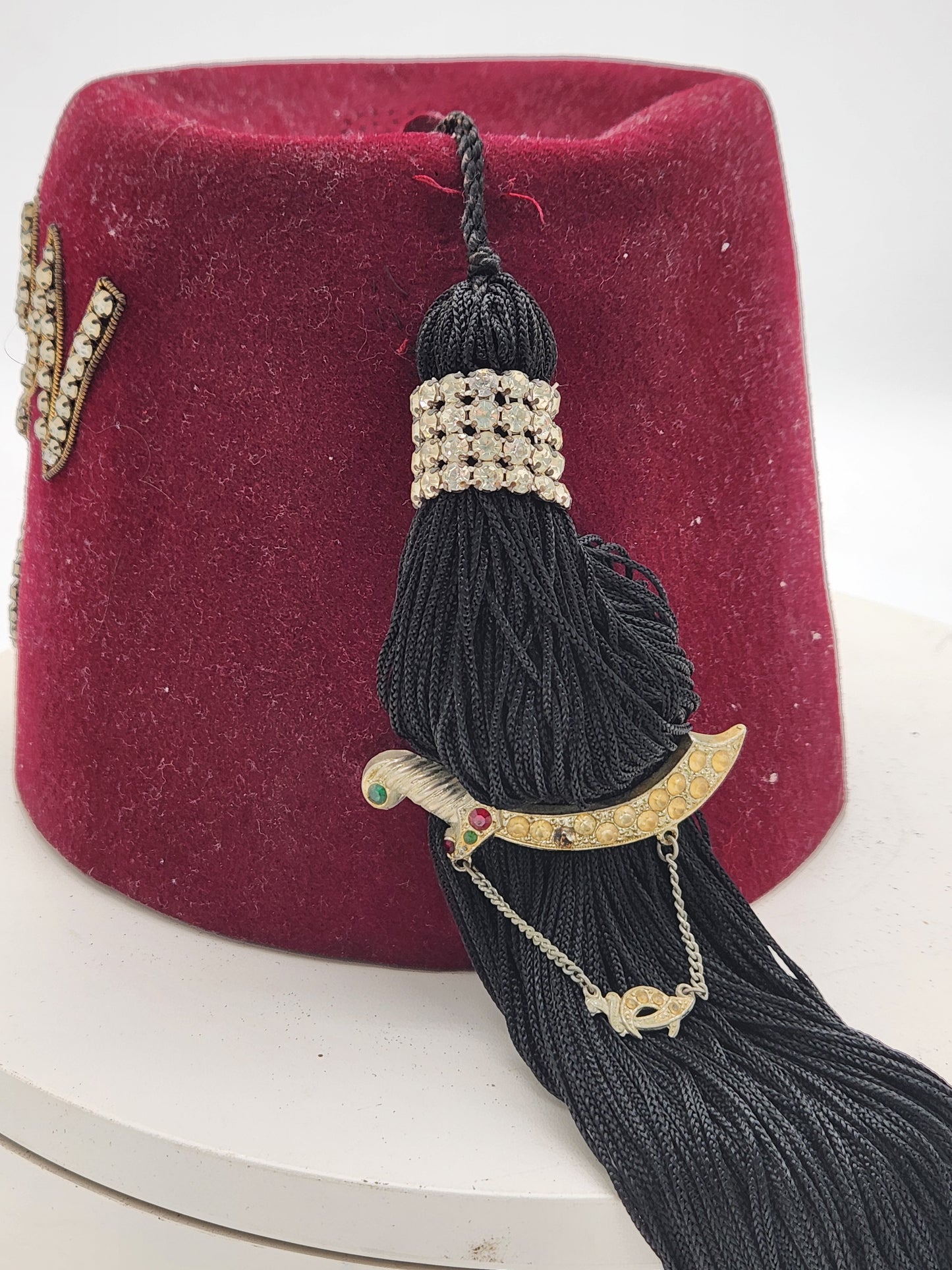 Vintage Mid-Century Jeweled Shriners Fez – Sharon Shrine, Officer/Parade Grade