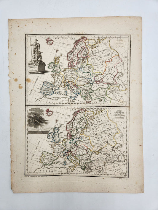 Original Map 1812 Of - Topography-Europe-Charles V-French Revolution-Chamouin-Ca. - Conrad Malte-Brun / Lapie