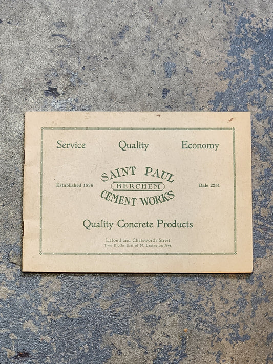 c.1920 Saint Paul Cement Works Catalog | Concrete Bird Baths Cemetery Vases