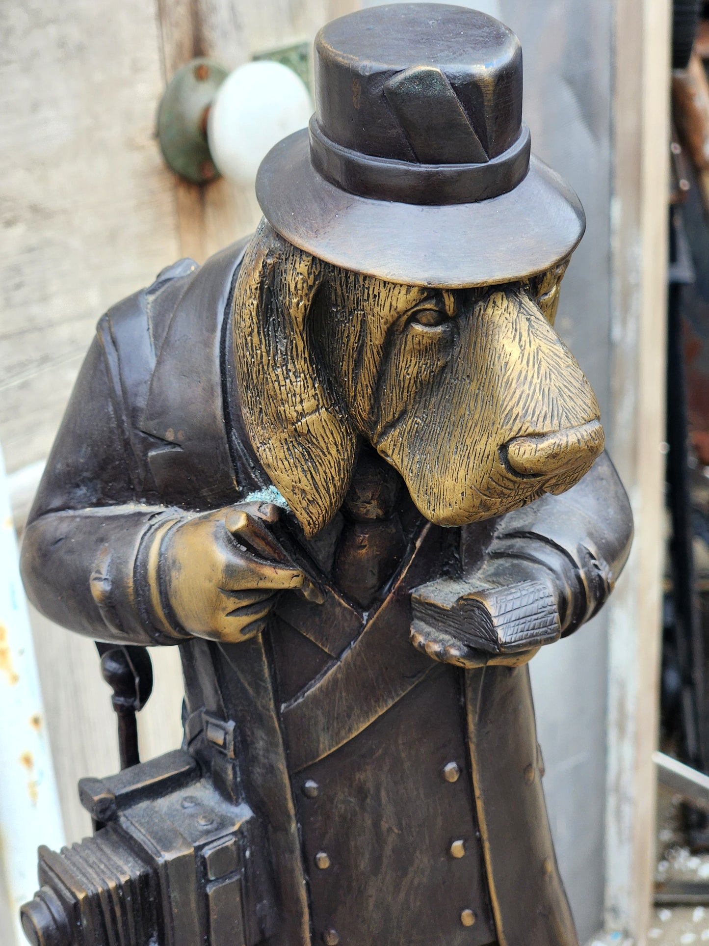 Maitland-Smith Basset Hound Detective Statue