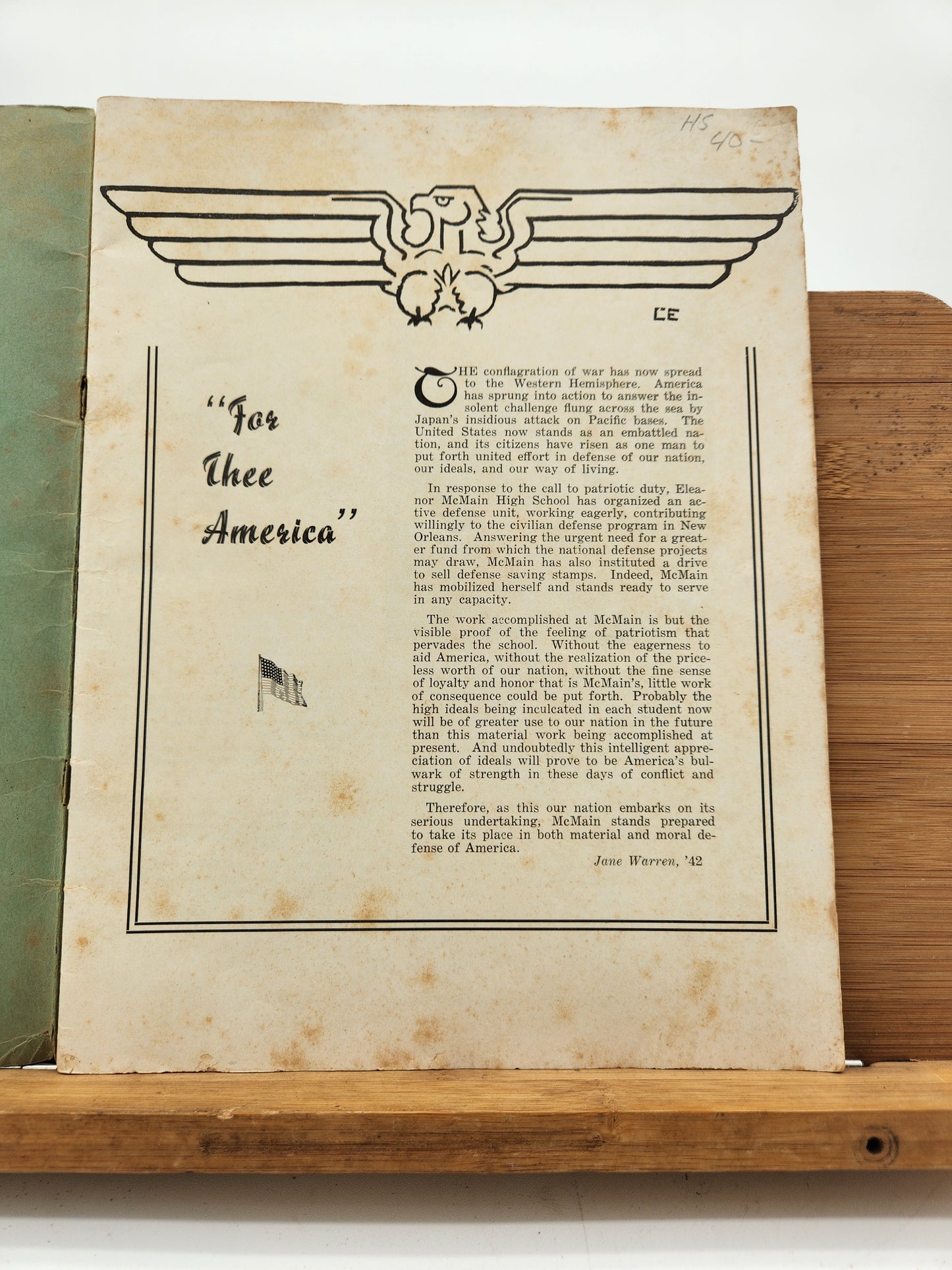 1942 Echoes of McMain High School Magazine New Orleans LA WWII Era Vol XI No 2