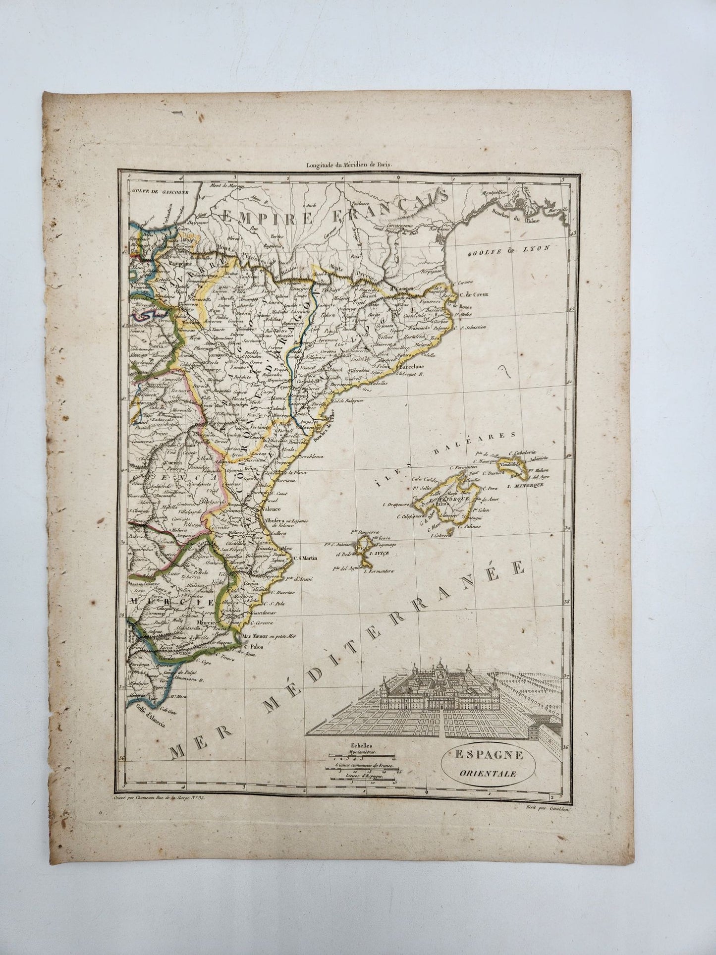 Original Map 1812 of Spain Cataluna - Conrad Malte-Brun / Lapie