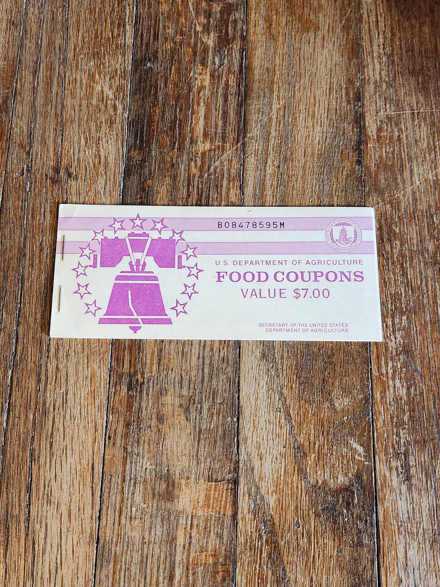 1979 USDA Food Stamp Coupon Booklet $7 Value Complete Unused SNAP Ephemera
