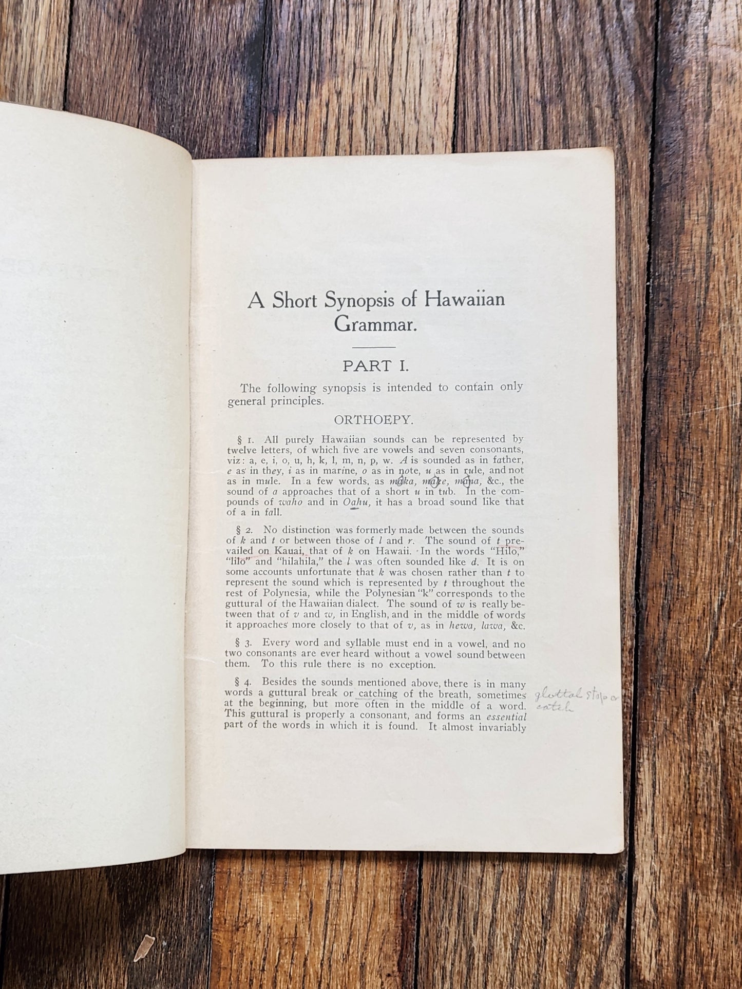1924 A Short Synopsis of Hawaiian Grammar — W.D. Alexander — 5th Revised Edition Thrum, Honolulu