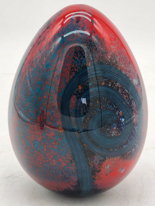 Ioan Nemtoi Hand Blown Art Glass Egg Sculpture – Romanian Studio Glass – Large Ovoid