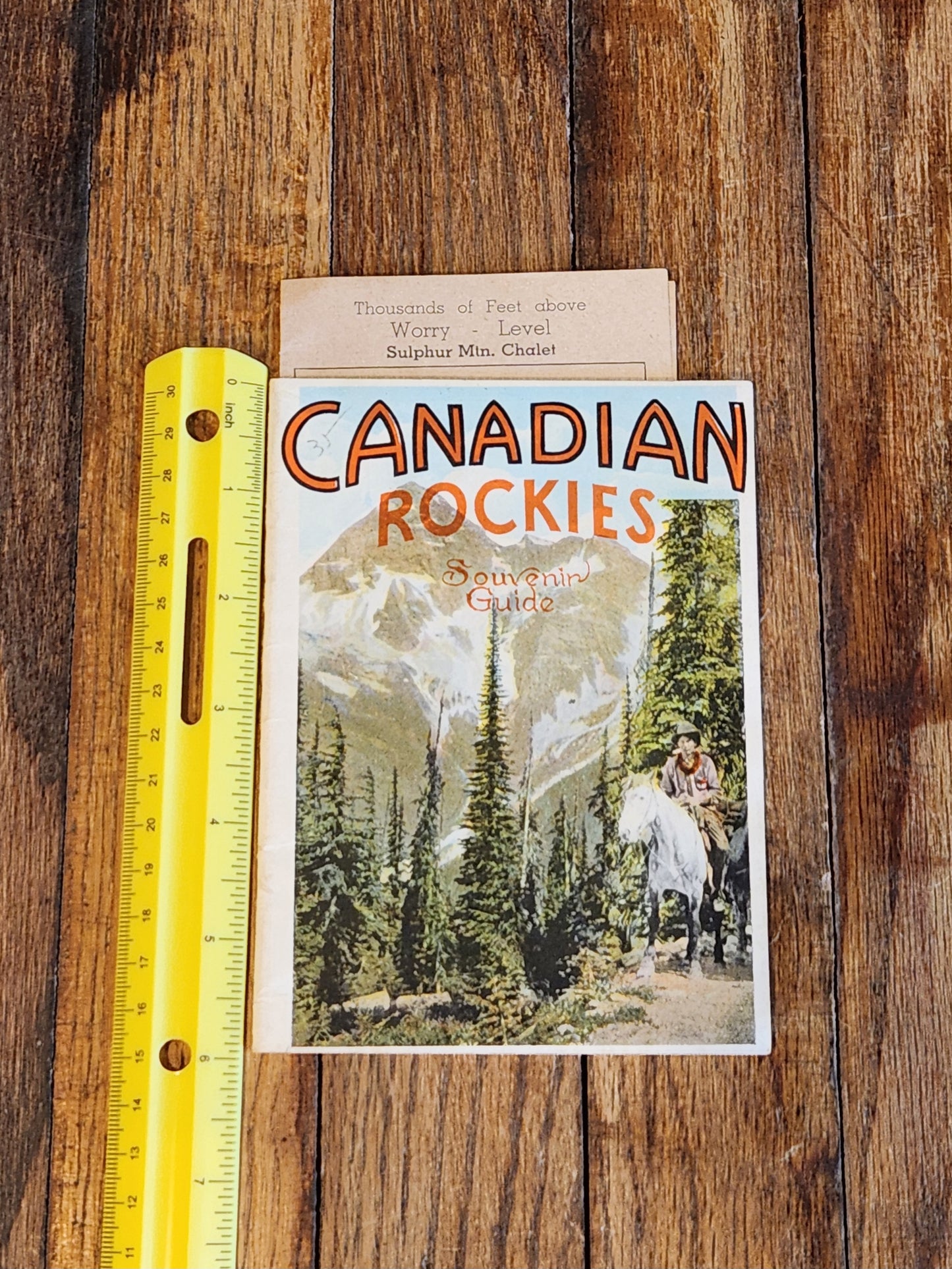 Vintage Canadian Rockies Souvenir Guide w/ Sulphur Mountain Chalet "Alpine Transport" Brochure – Banff Canada c.1930s